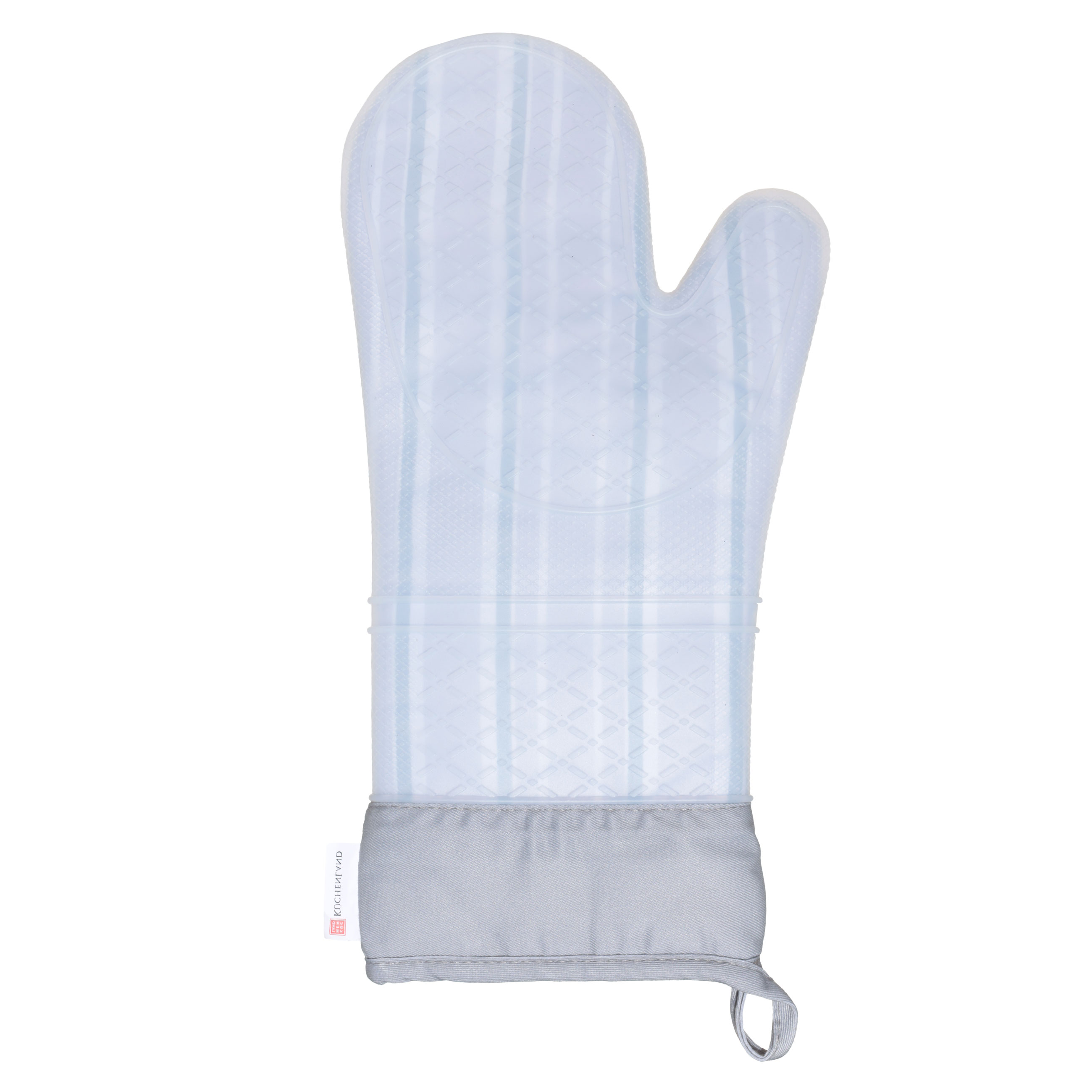 Potholders-mittens, 18x33 cm, silicone / cotton, grey, Stripe, Bakery
