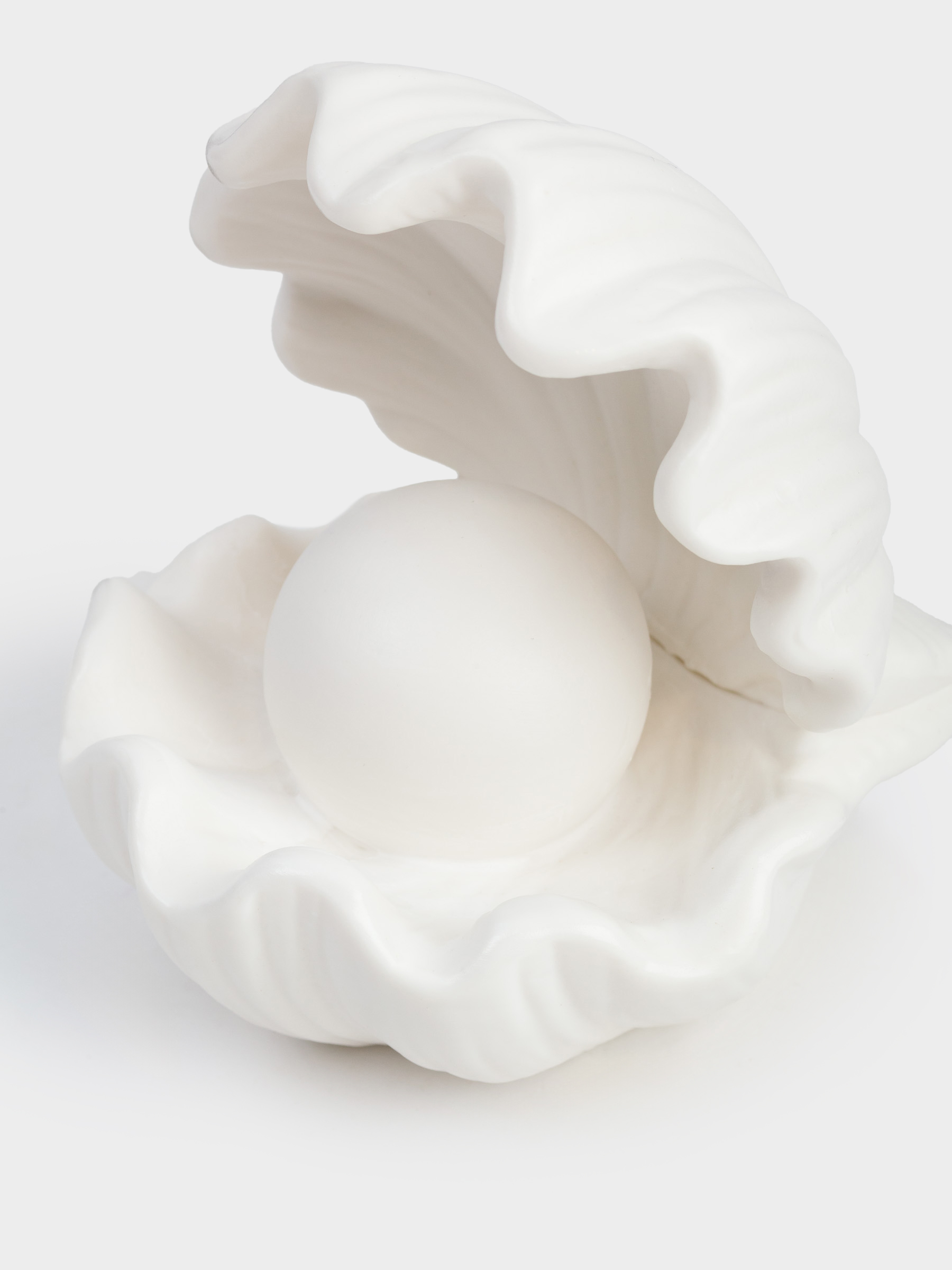 Decorative lamp, 10x11 cm, porcelain P, white, Shell with pearl, Tridacna, image-5