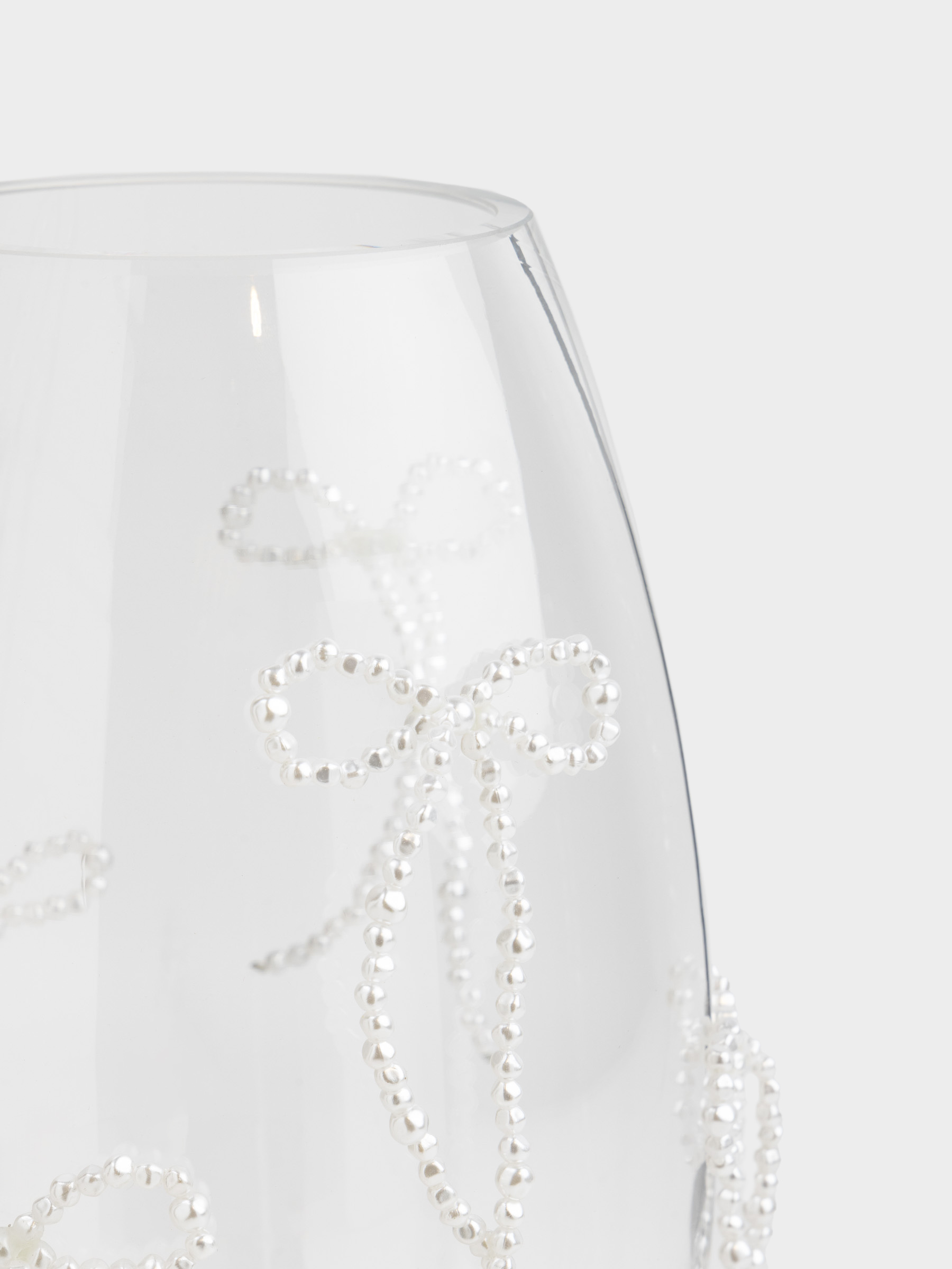 Flower vase, 30 cm, glass / plastic, Bows, Varieties pearl, image-1