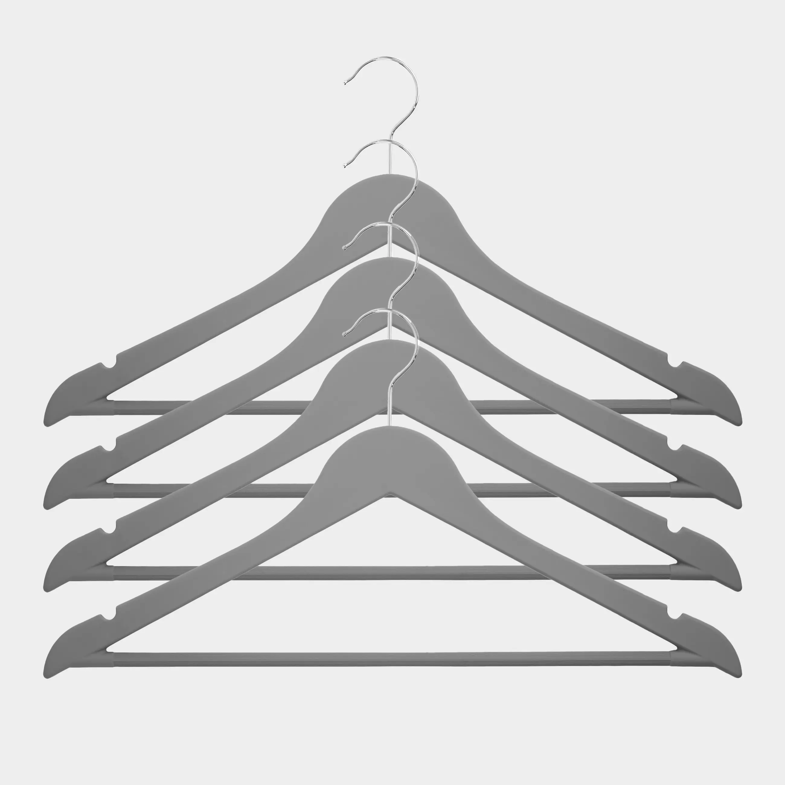 Hanger, 44 cm, 4 pcs, plastic coated, gray, Fun house , image-0