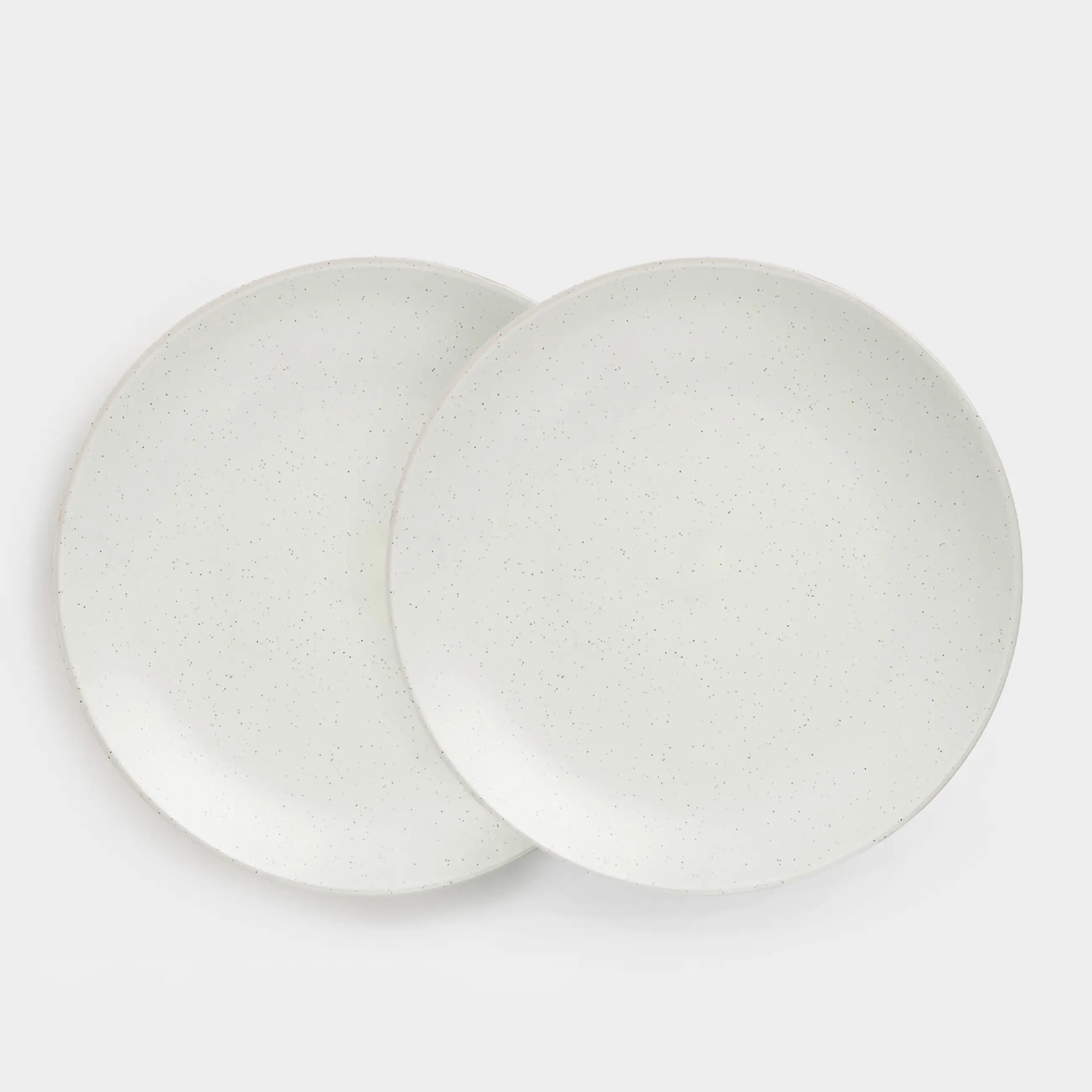 Snack plate, 21 cm, 2 pcs, ceramic, milk, speckled, Particle