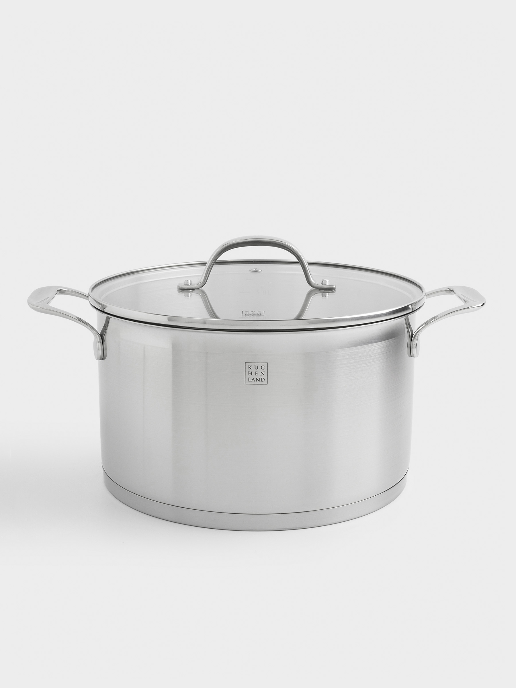 Pot, 24 cm, 6 l, with lid, Silver Stone, image-0