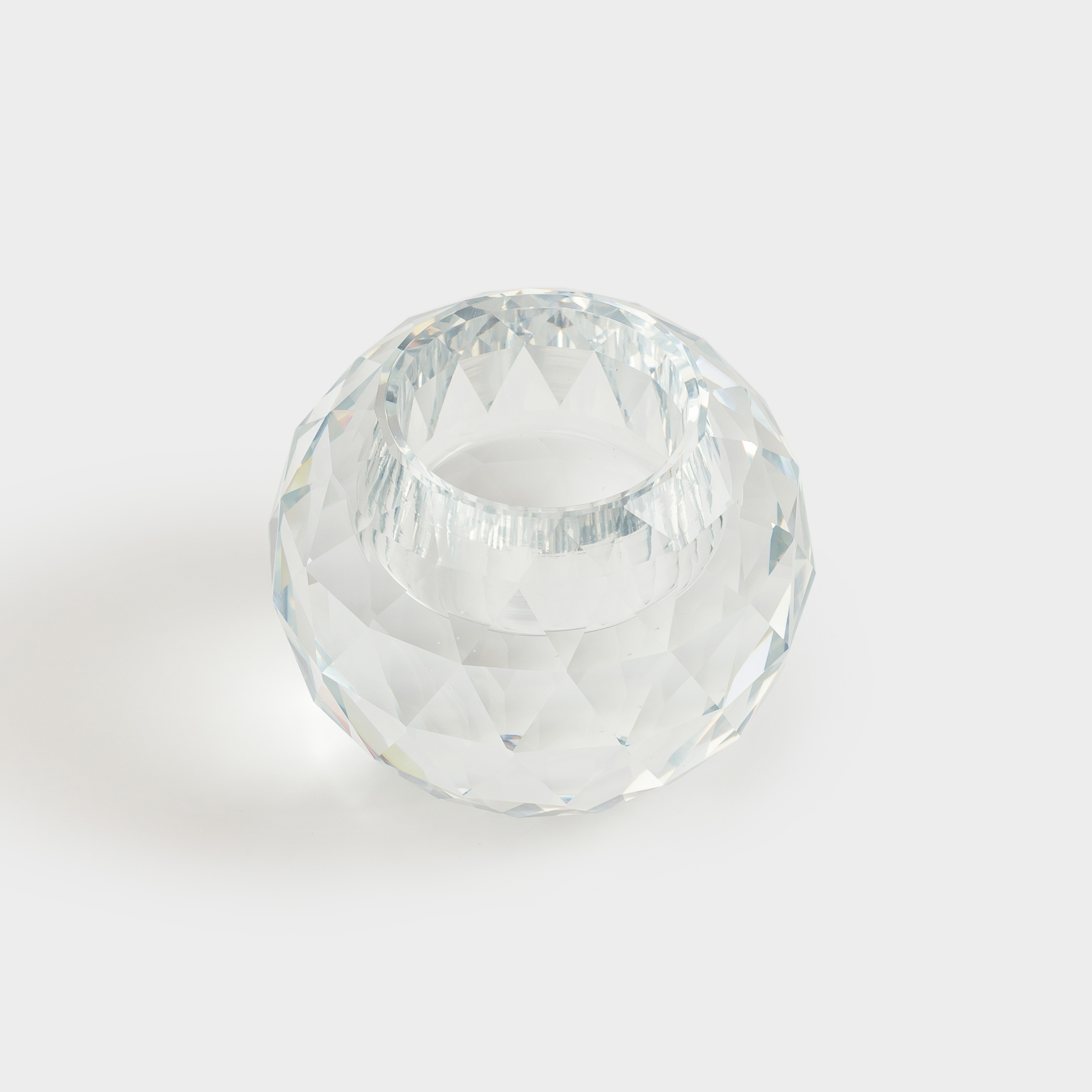Candlestick, 7 cm, for tea candle, glass, Sphere, Lux crystal