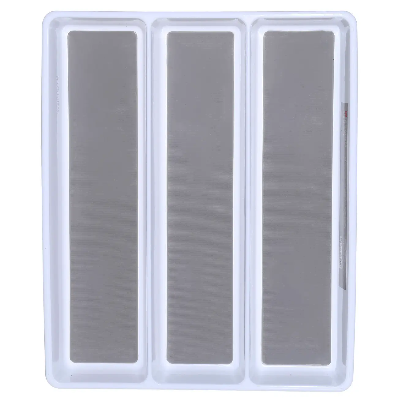 Kitchen accessories tray, 40x33 cm, 3 units, plastic / rubber, white-grey, Non-slip