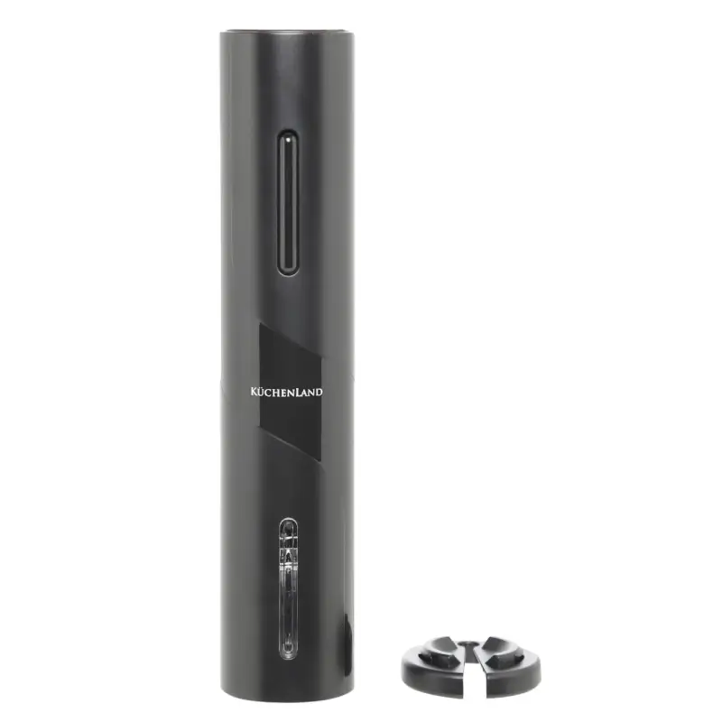 Electric corkscrew, 23 cm, with foil cutter, plastic, black, Bar ,image-0