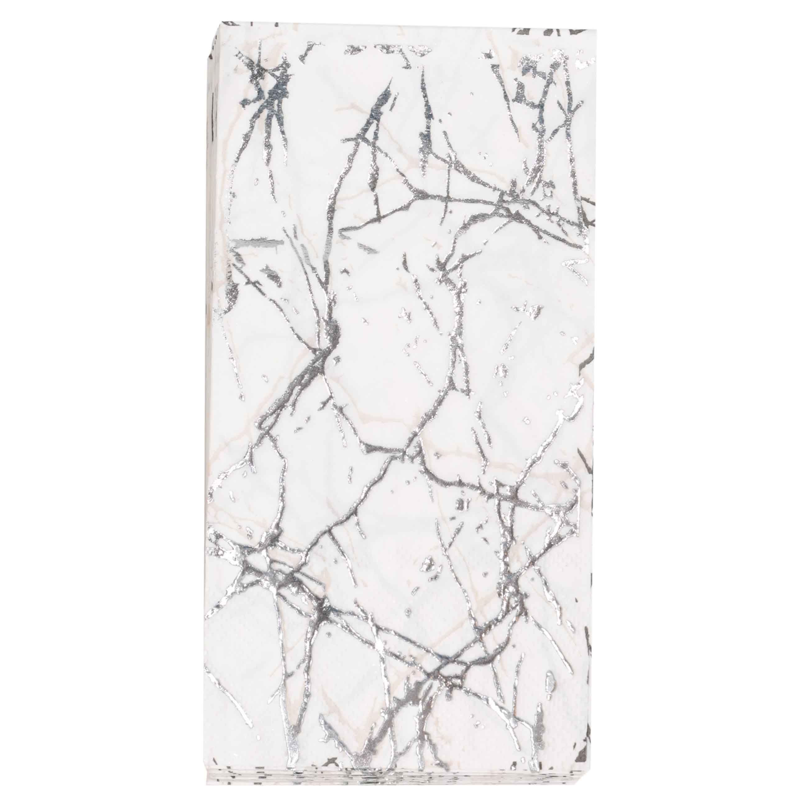 Paper napkins, 33x33 cm, 20 pcs, white, Marble, Maniera, image-0