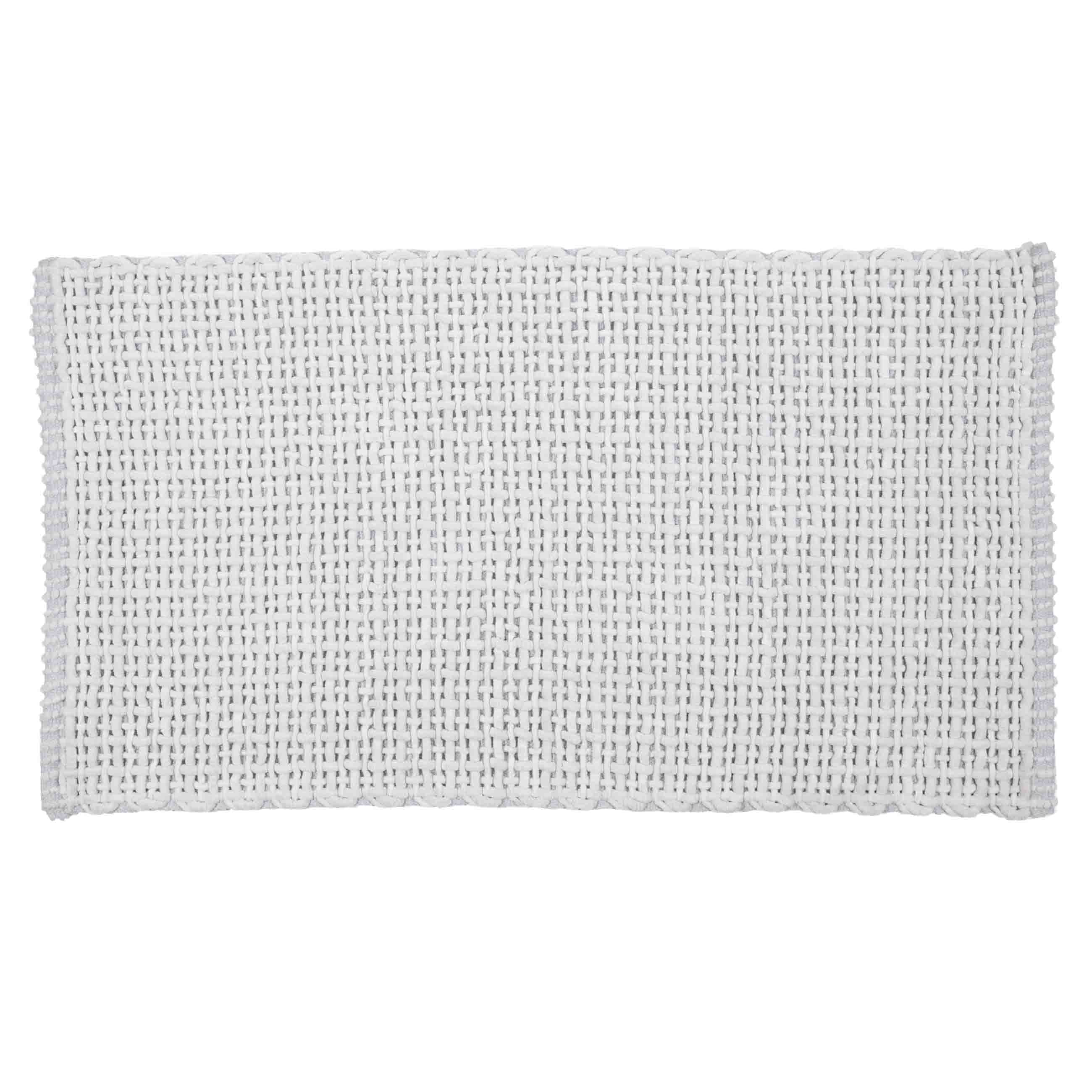Mat, 60x110 cm, anti-slip, polyester/cotton, light grey, Grid, Cozy, image-0