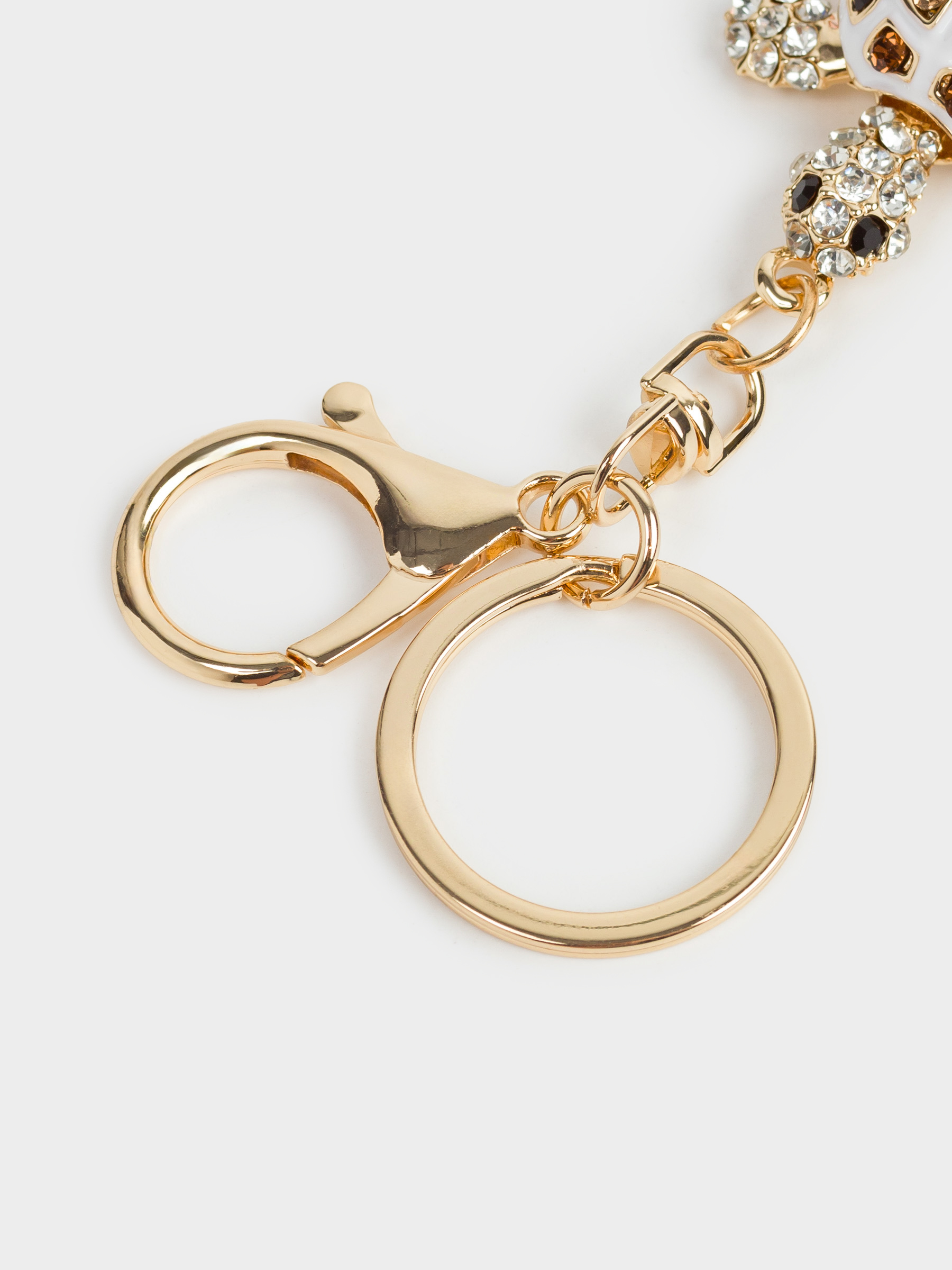 Keychain, 12 cm, metal / rhinestones, gold, Turtle, Keychain crystal, image-2