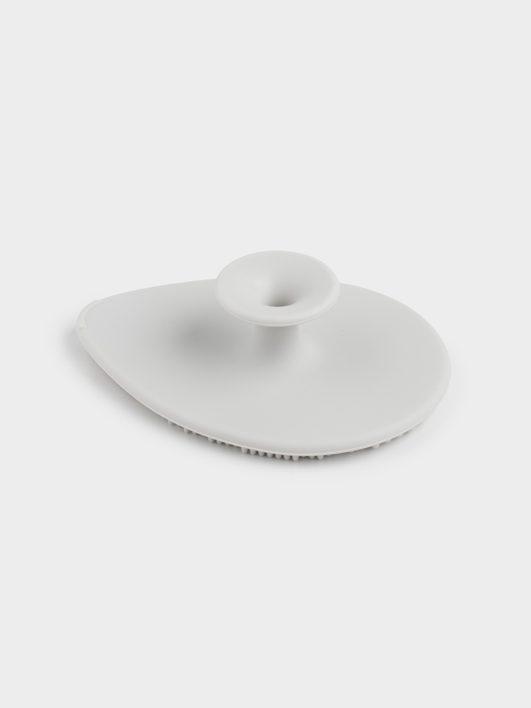Facial cleansing brush, 9 cm, Massage, Suction cup, Silicone, gray-blue, Drop, Manny, image-4