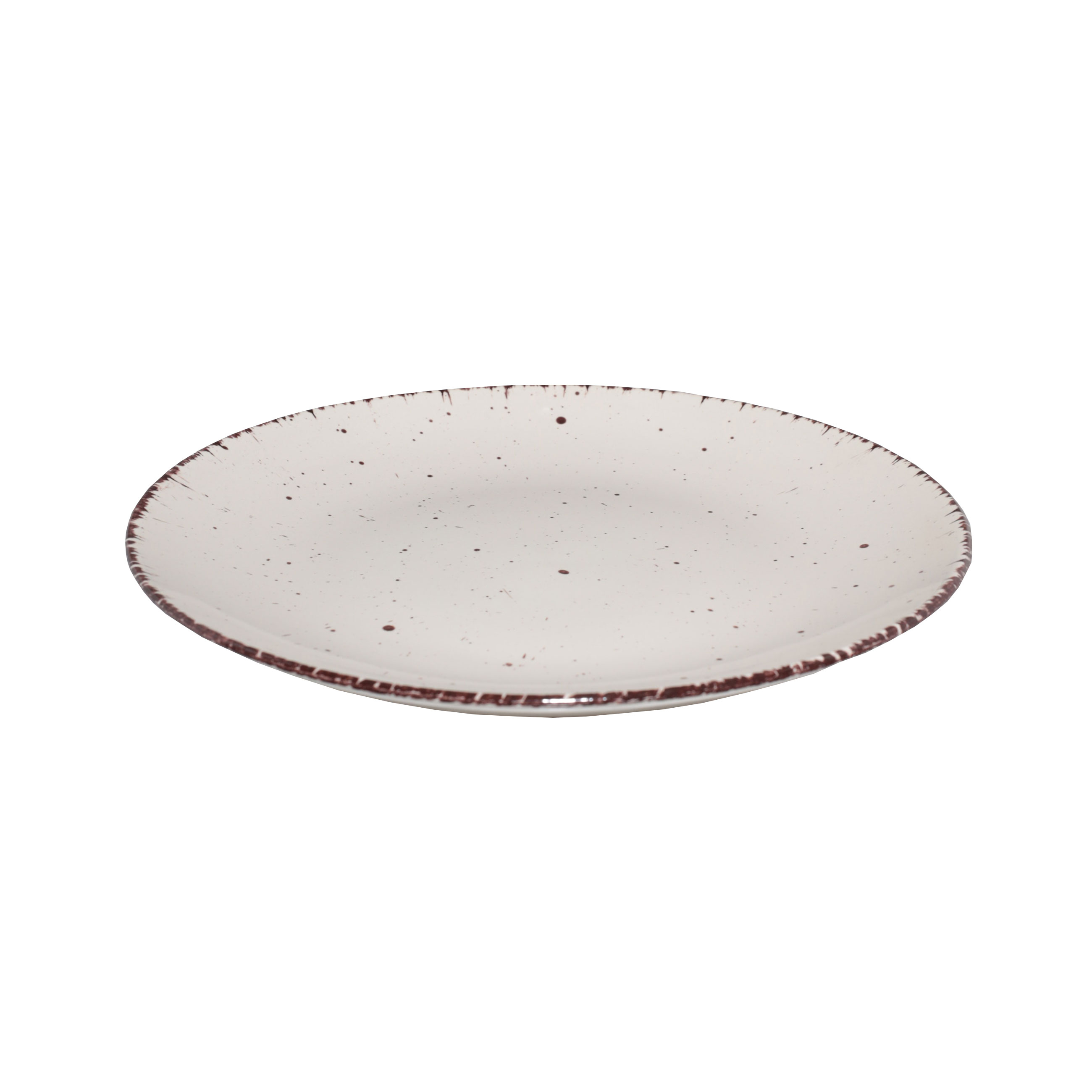 Snack plate, 21 cm, 2 pieces, ceramic, beige, speckled, Speckled
