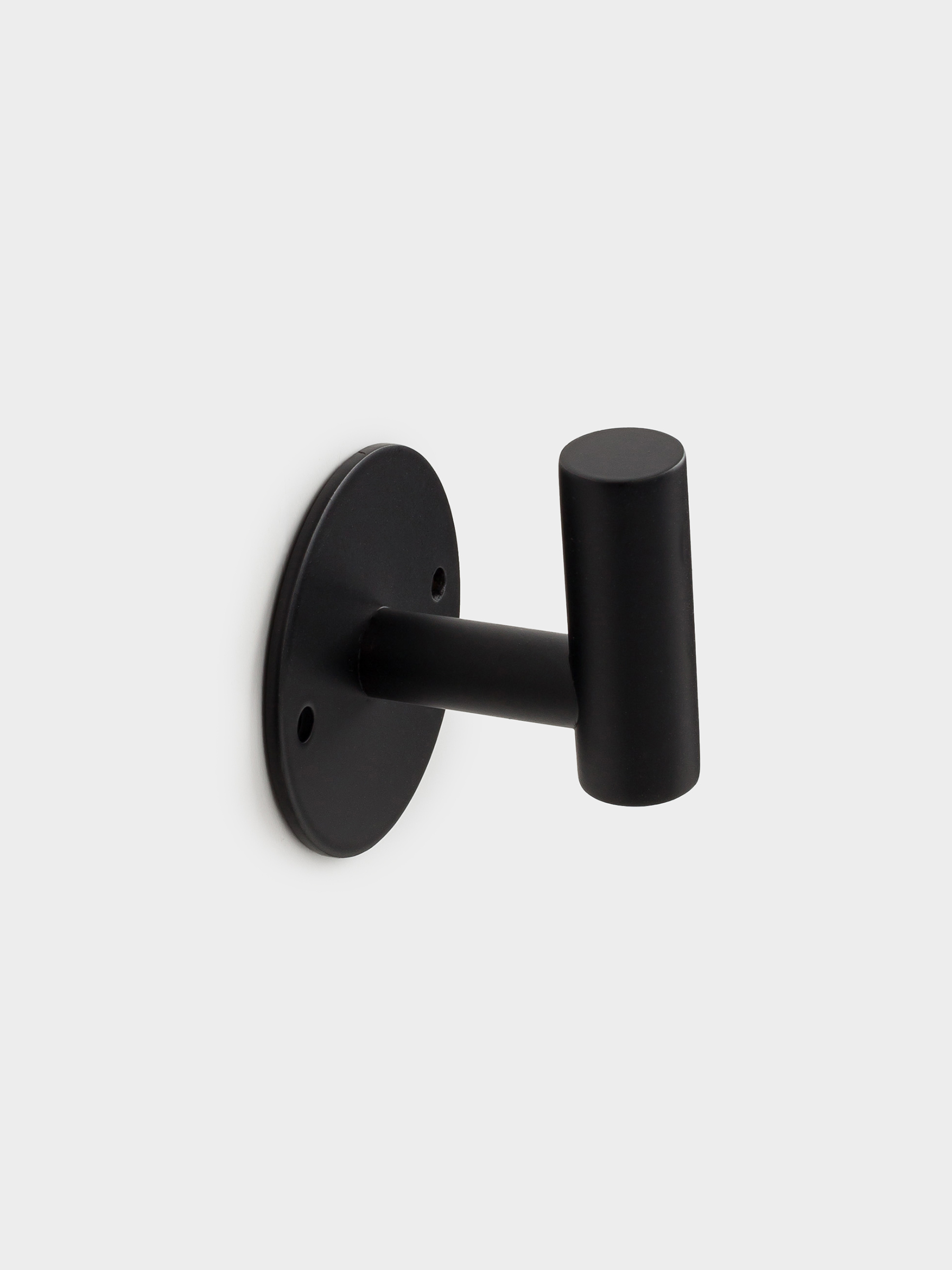 Hook, 6 cm, wall-mounted, Velcro, steel, black, Total black