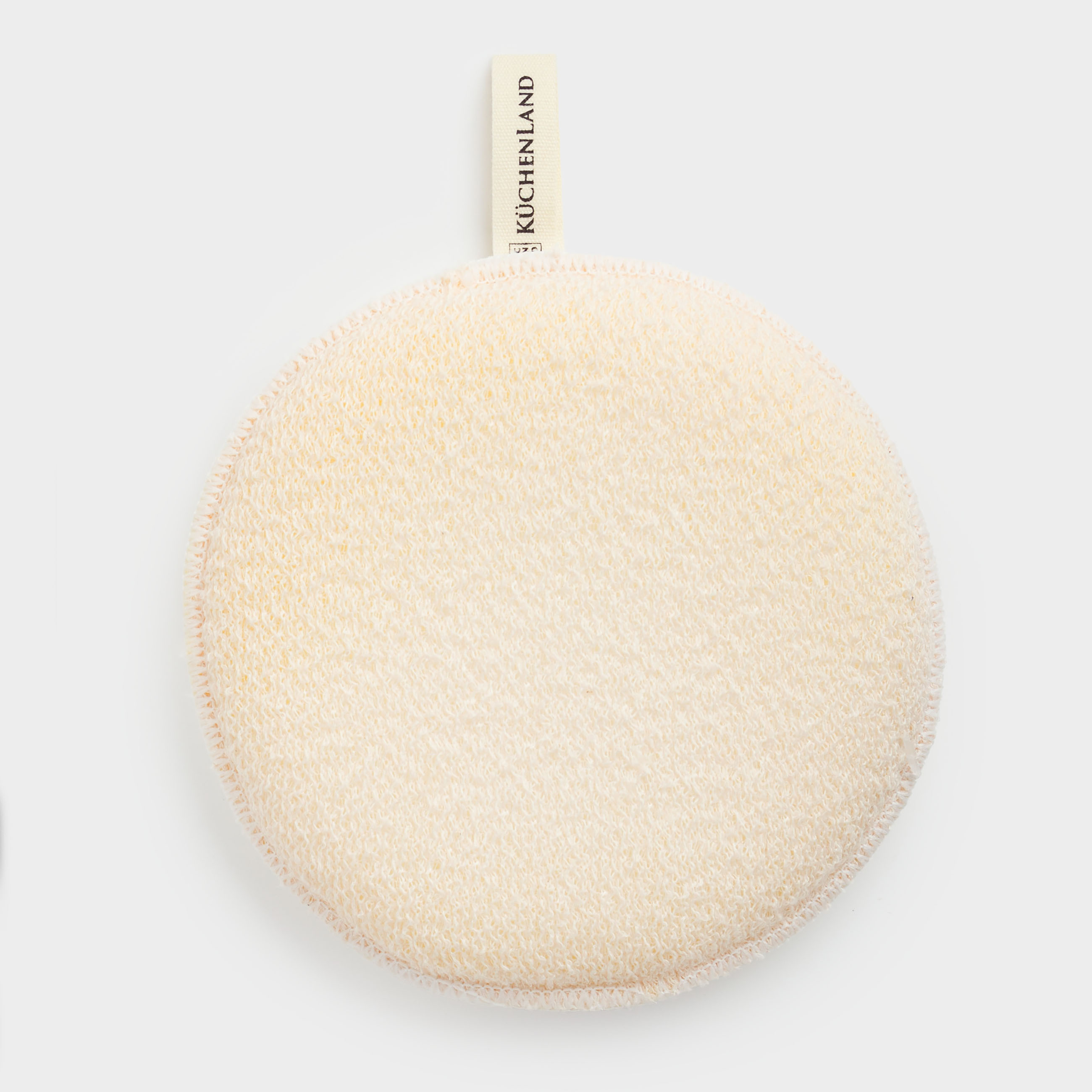 Face and body washcloth, 13 cm, with holder, nylon / cotton, beige, Unique spa, image-0