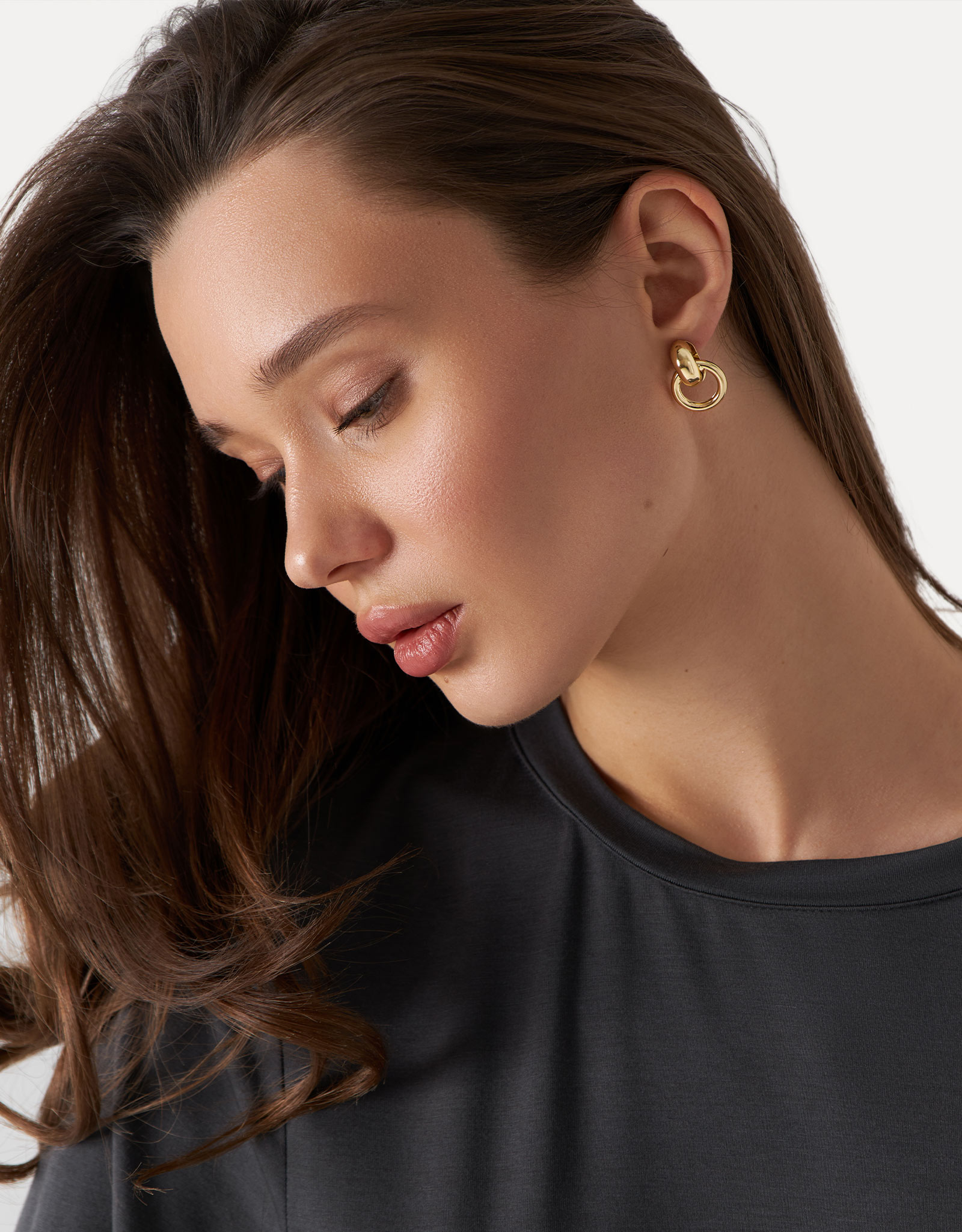 Stud earrings, 2 cm, 2 pcs, metal, gold, Jewelry