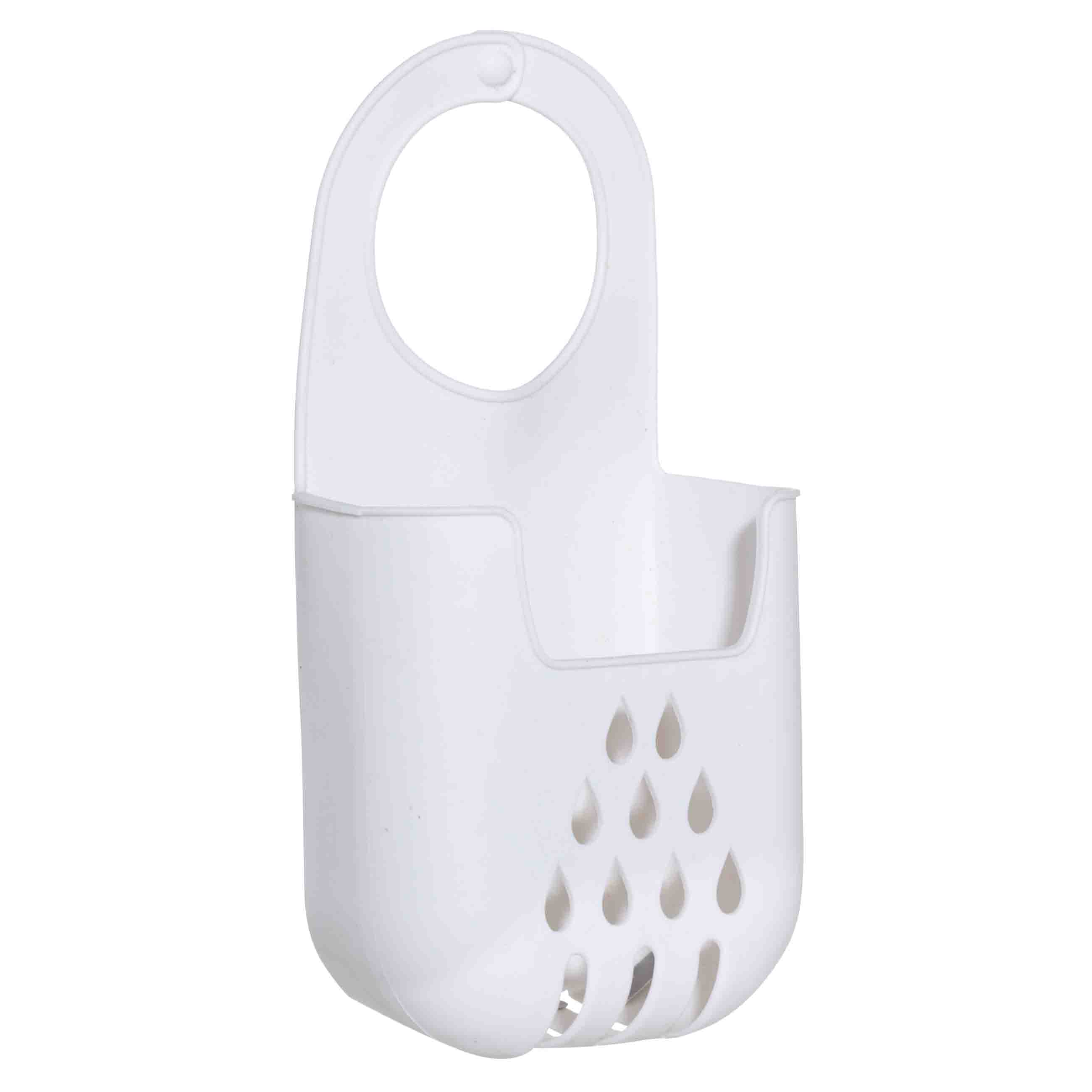 Kitchen sponge holder, 18x9 cm, Hanging, Rubber, White, Drops, Keeping