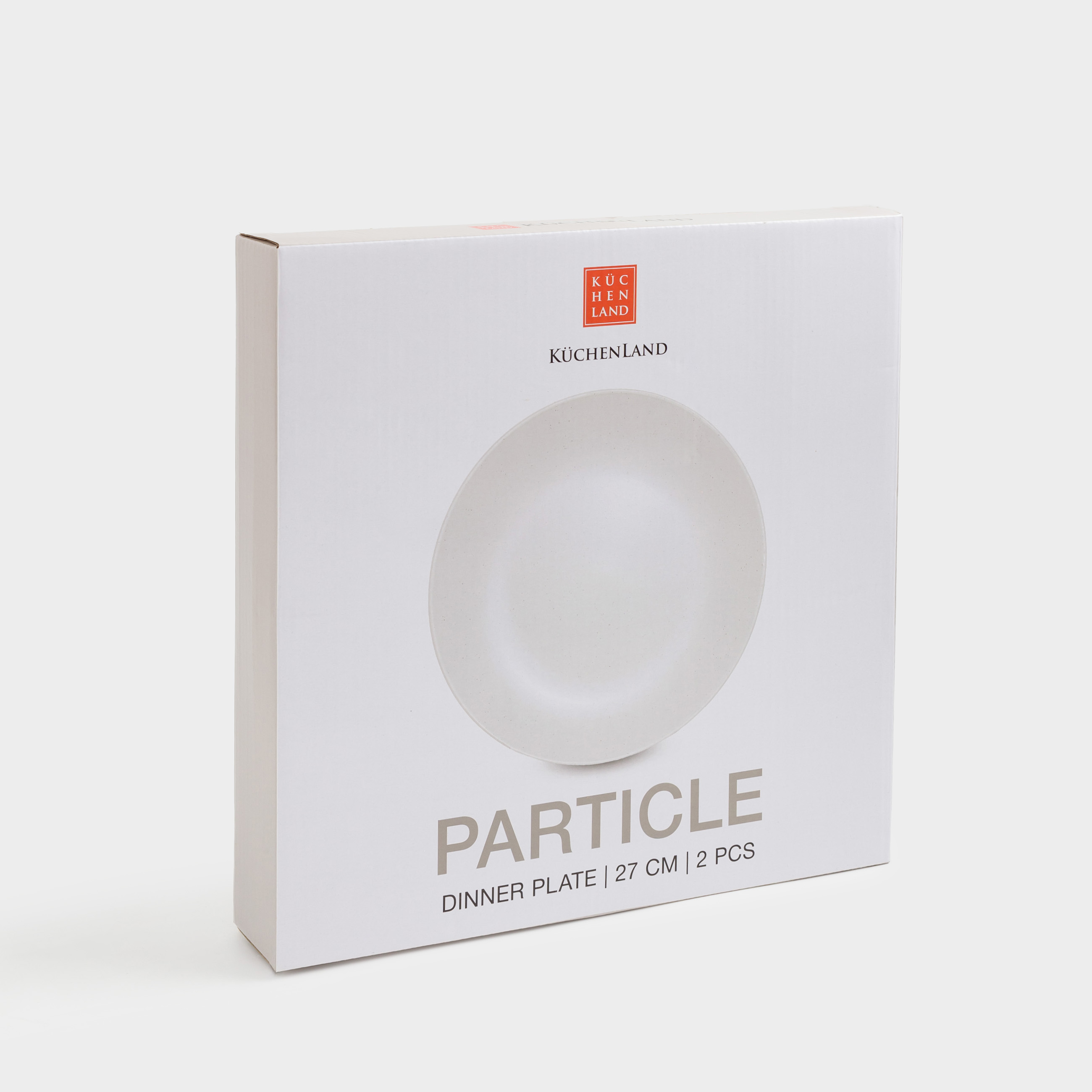 Dinner plate, 27 cm, 2 pcs, ceramic, milk, speckled, Particle