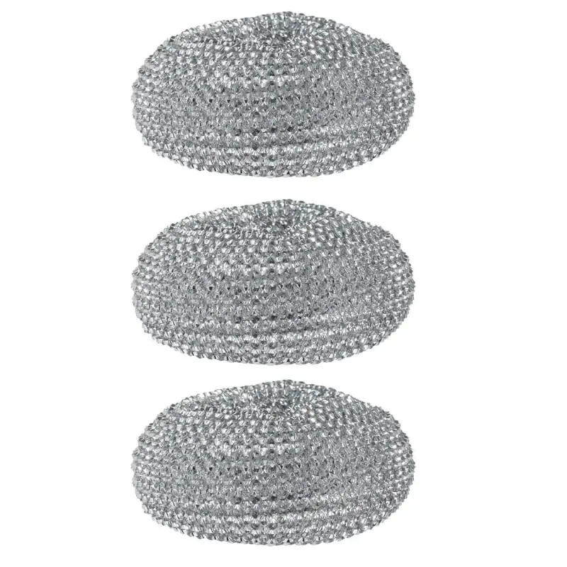 Cleaning sponge, 8 cm, 3 pcs, plastic, Silver, Clean