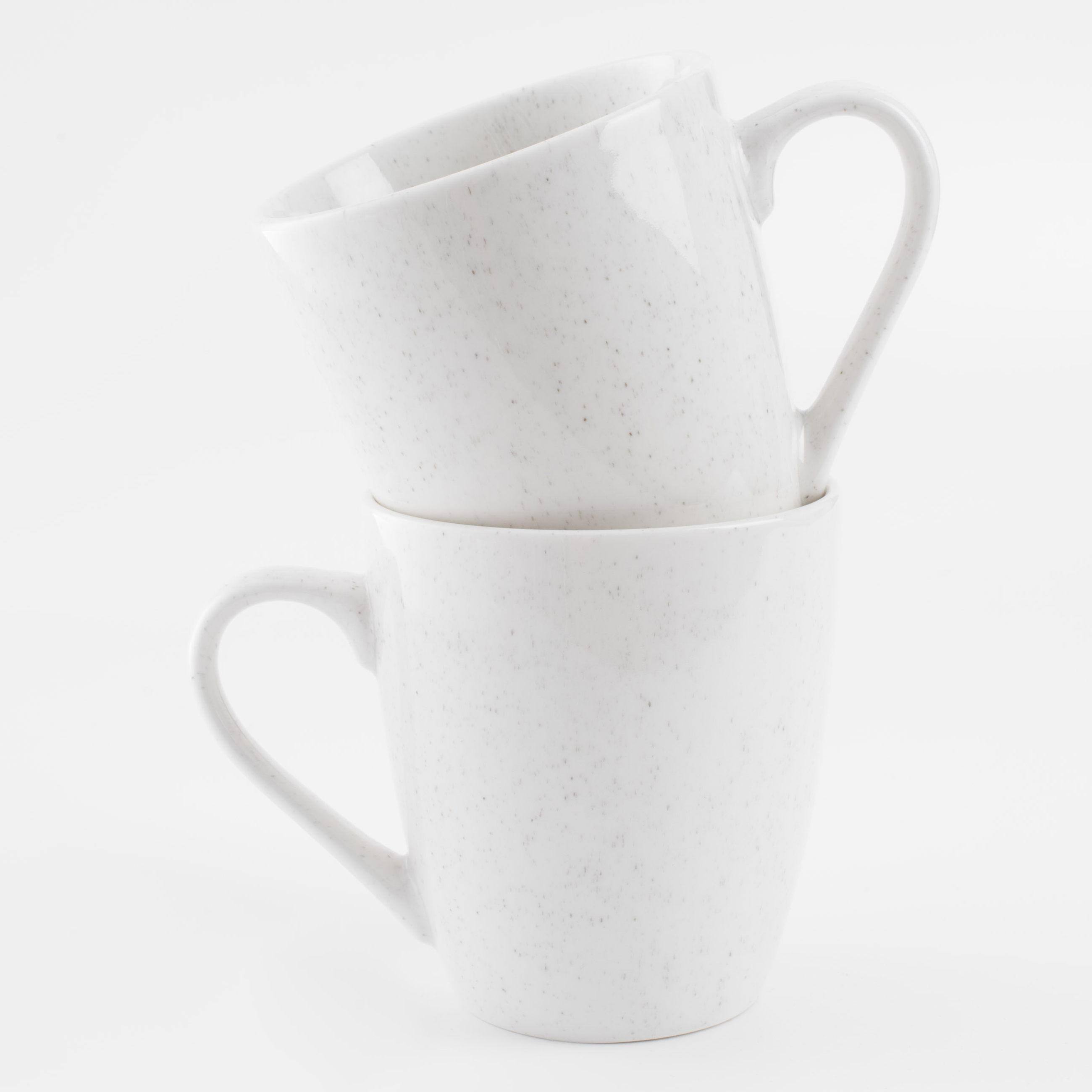 Mug, 350 ml, 2 pcs, porcelain P, milky, speckled, Latio