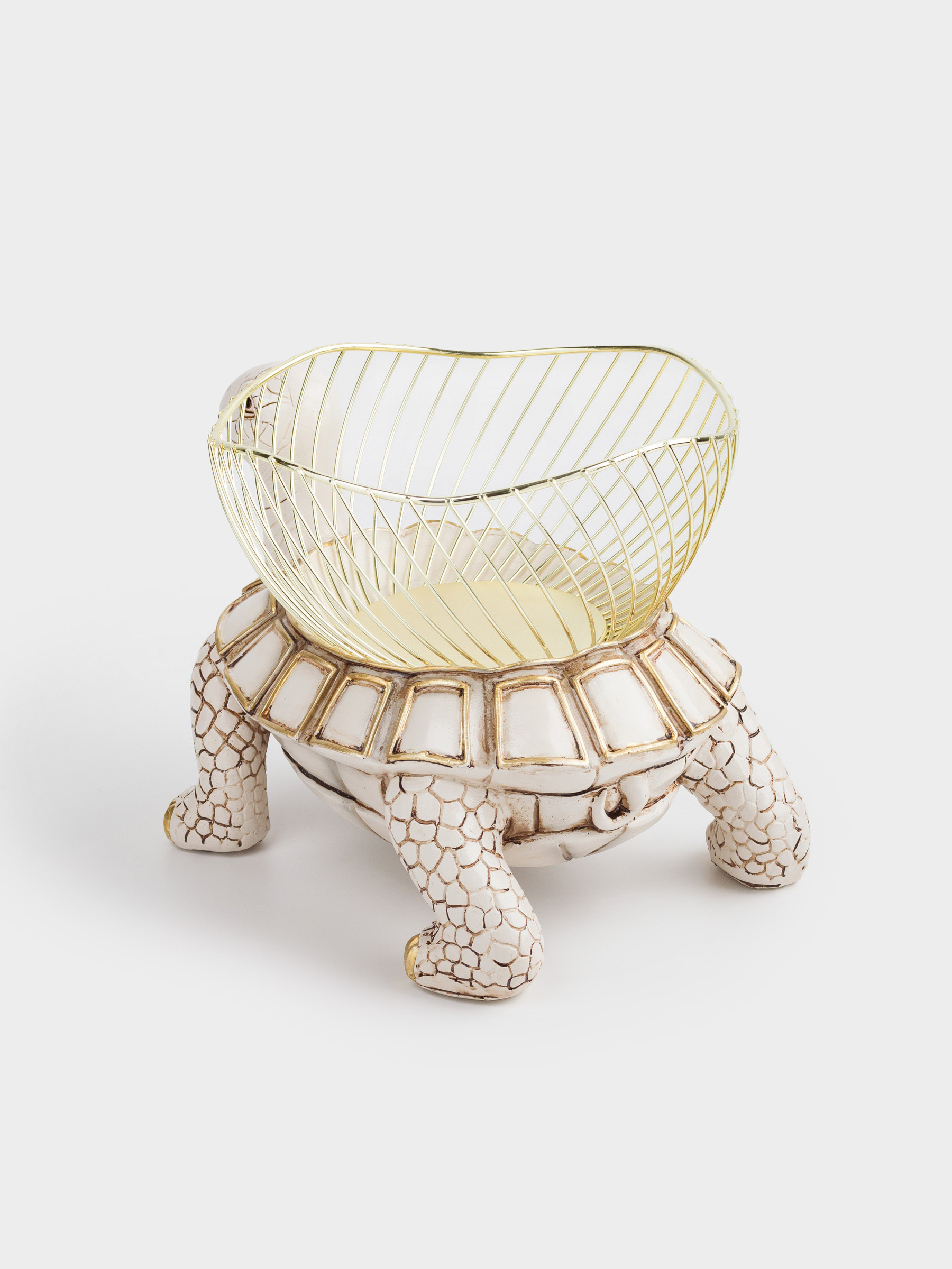 Fruit basket, 28x24 cm, metal / polyresin, Turtle, Grand turtle, image-2