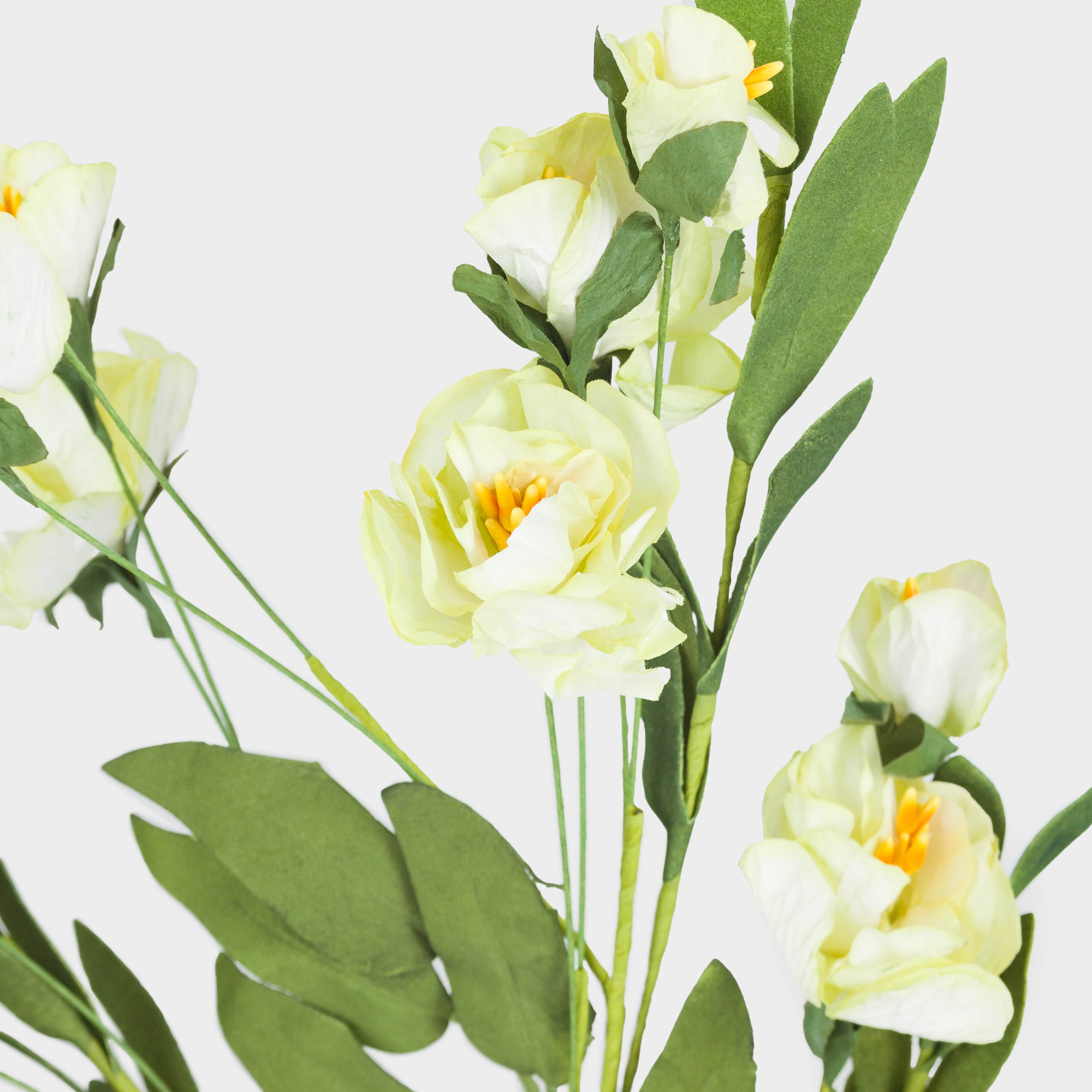 Decorative branch, 80 cm, paper / foam, Yellow buds, Flower garden, image-2