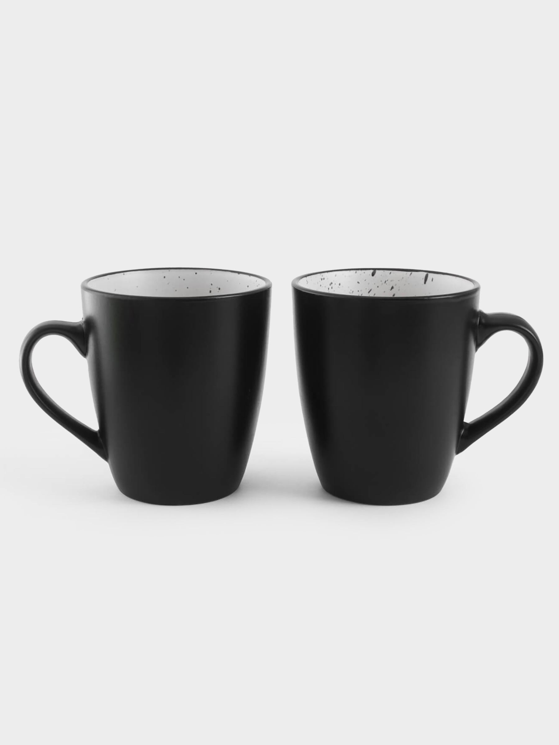 Mug, 350 ml, 2 pcs, ceramics, black and white, speckled, Isernia, image-2