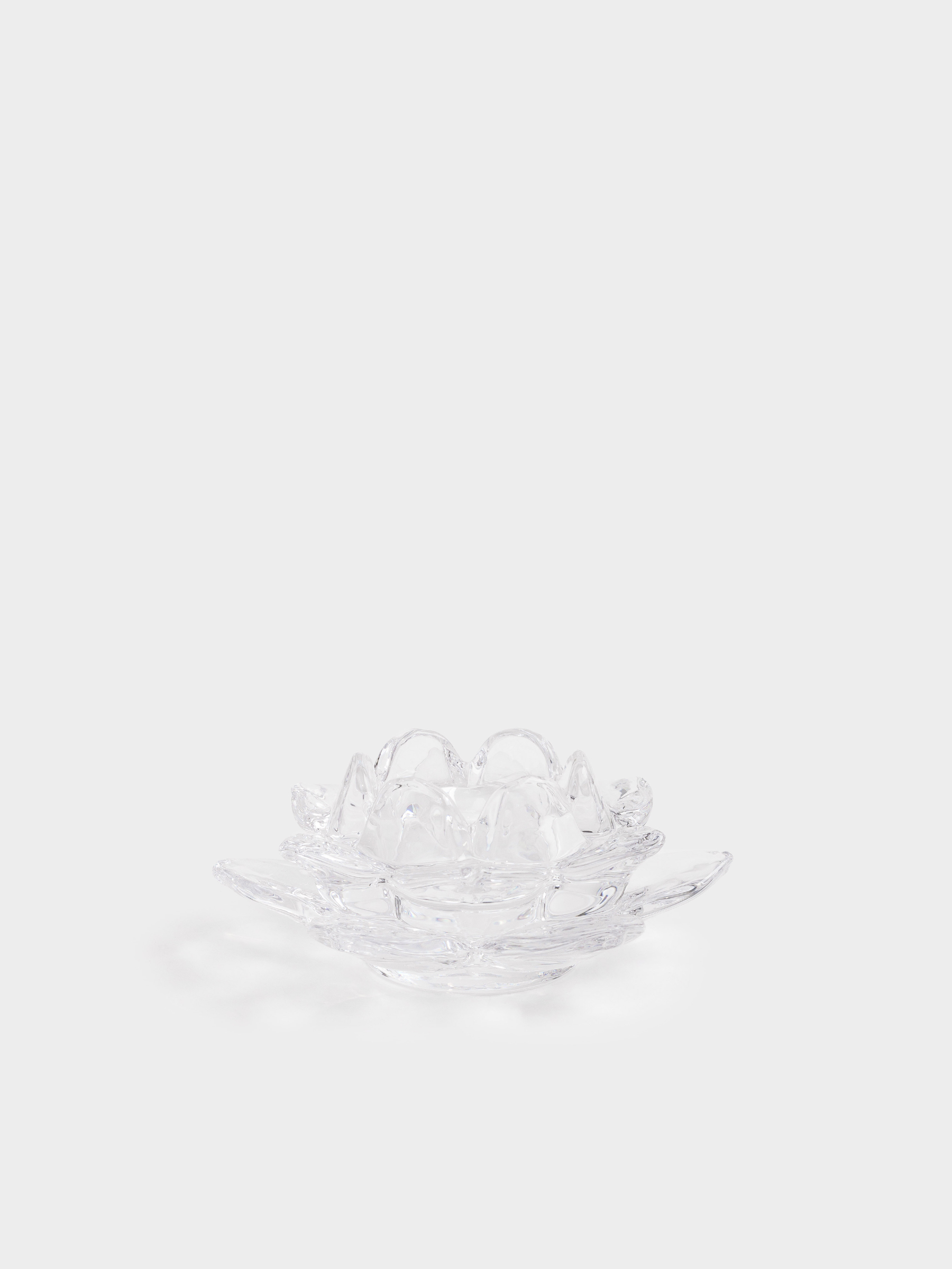 Candlestick, 12 cm, for tea / thin candle, glass, Lotus, Lotus, image-0