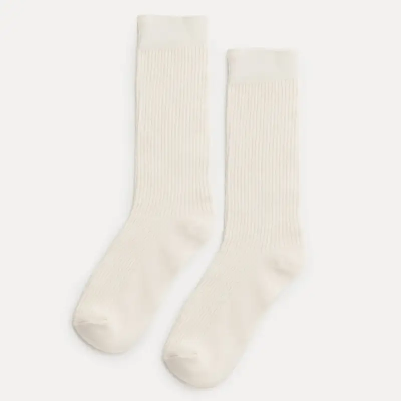 Women's socks, size 36-38, ribbed, bamboo / polyester, milk, Heddy