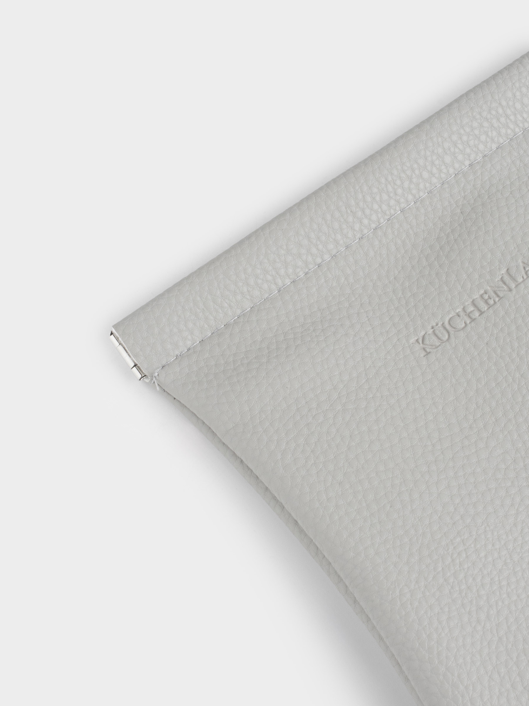 Cosmetic bag, 18x14 cm, with clip, polyurethane, grey, Memo, image-2