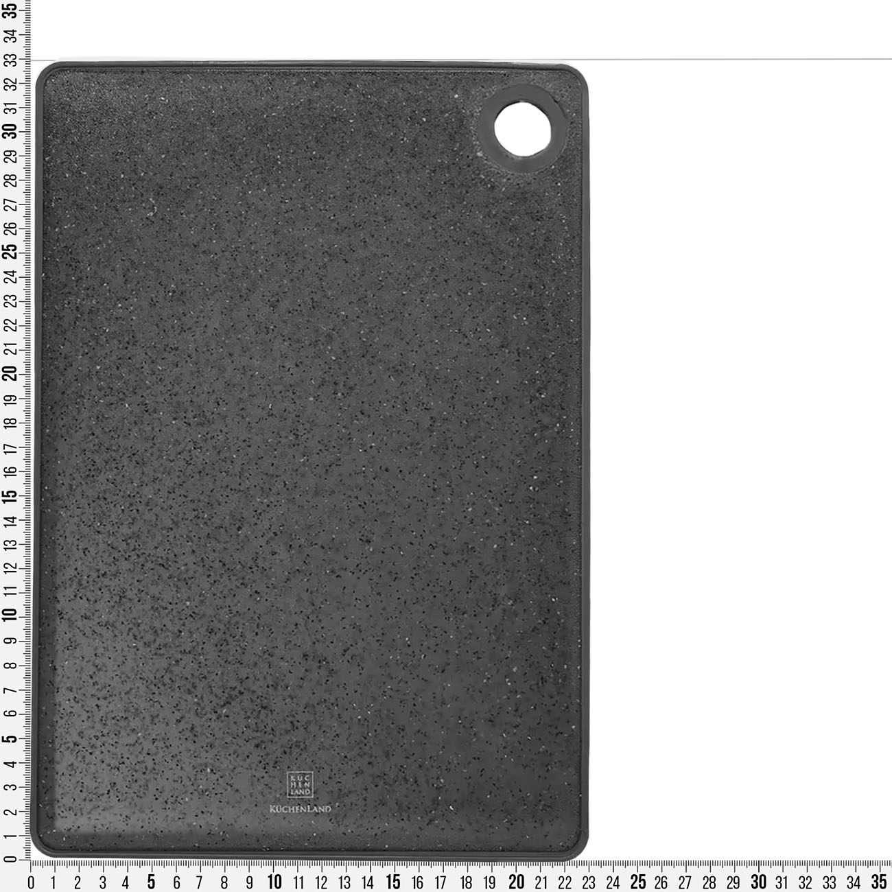 Cutting board, 33x23 cm, plastic / rubber, black marble, Speck, image-1