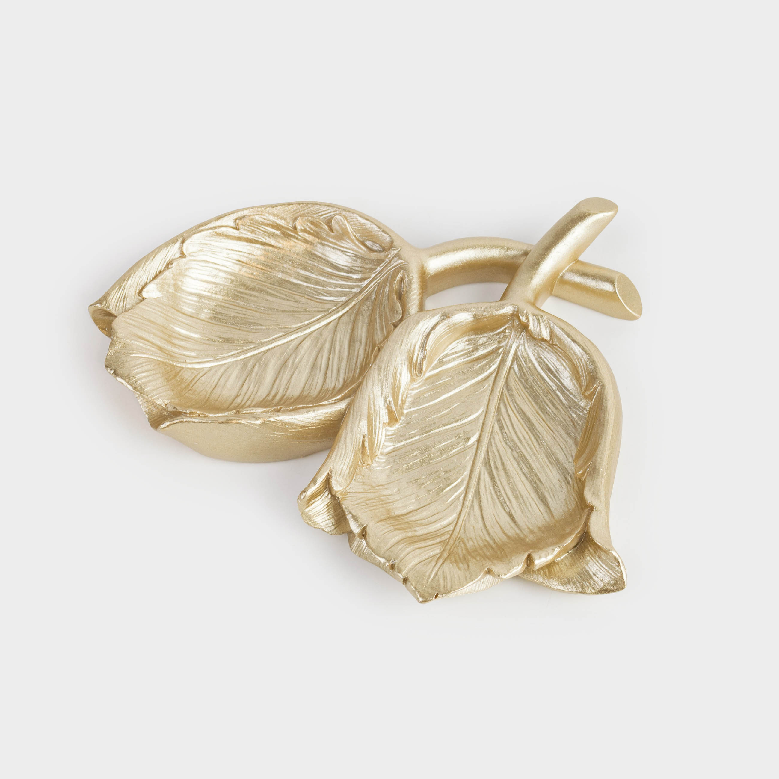 Decorative dish, 18x16 cm, polyresin, golden, Tulips, Fantastic gold, image-0