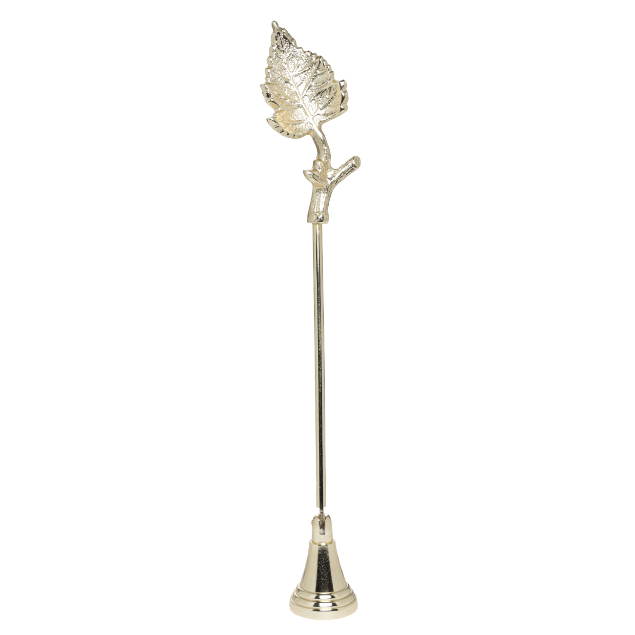 Candle extinguishing cap, 28 cm, metal, gold, Leaf, Fantastic gold