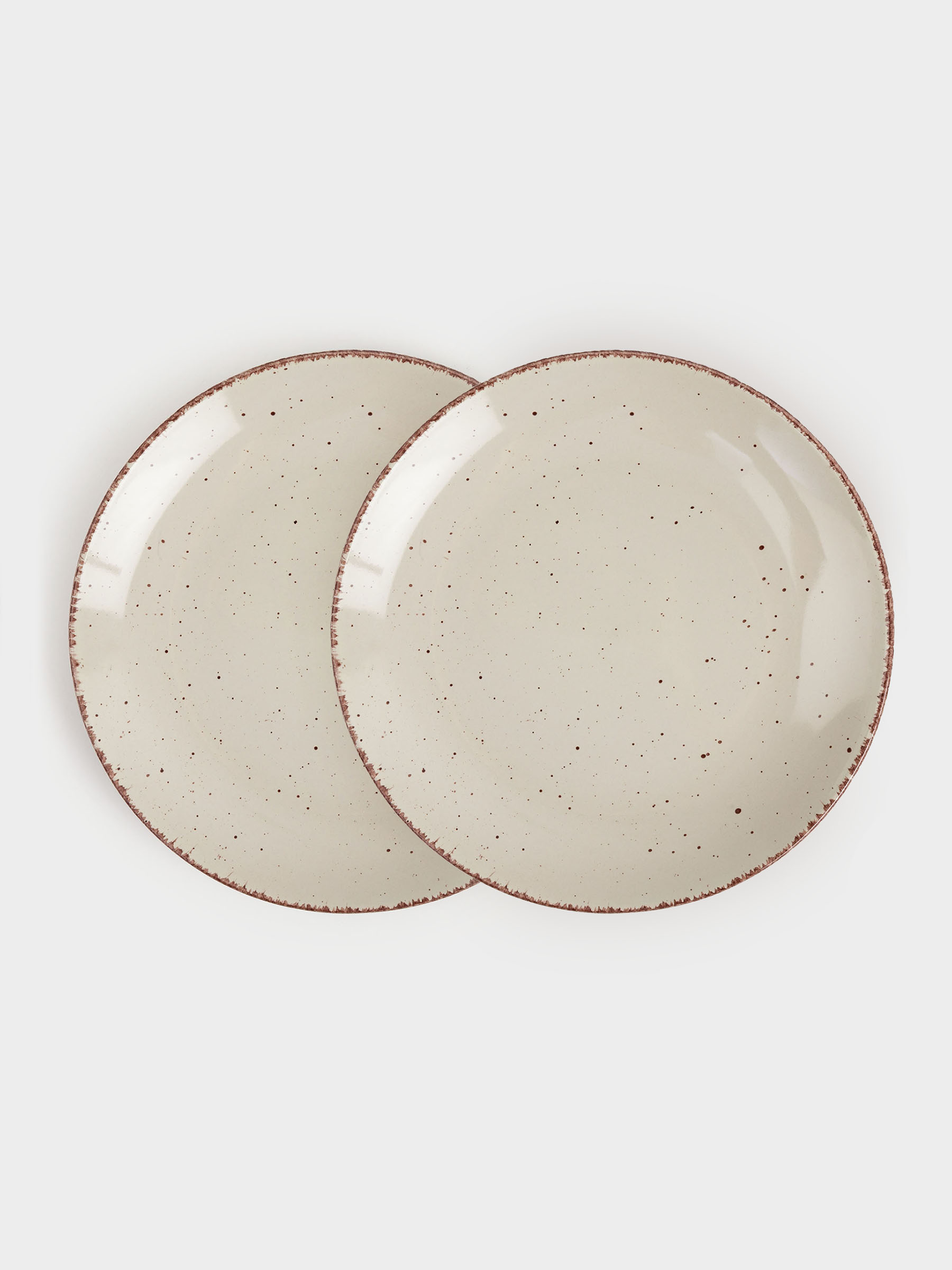 Dinner plate, 27 cm, 2 pieces, ceramic, beige, speckled, Speckled, image-1