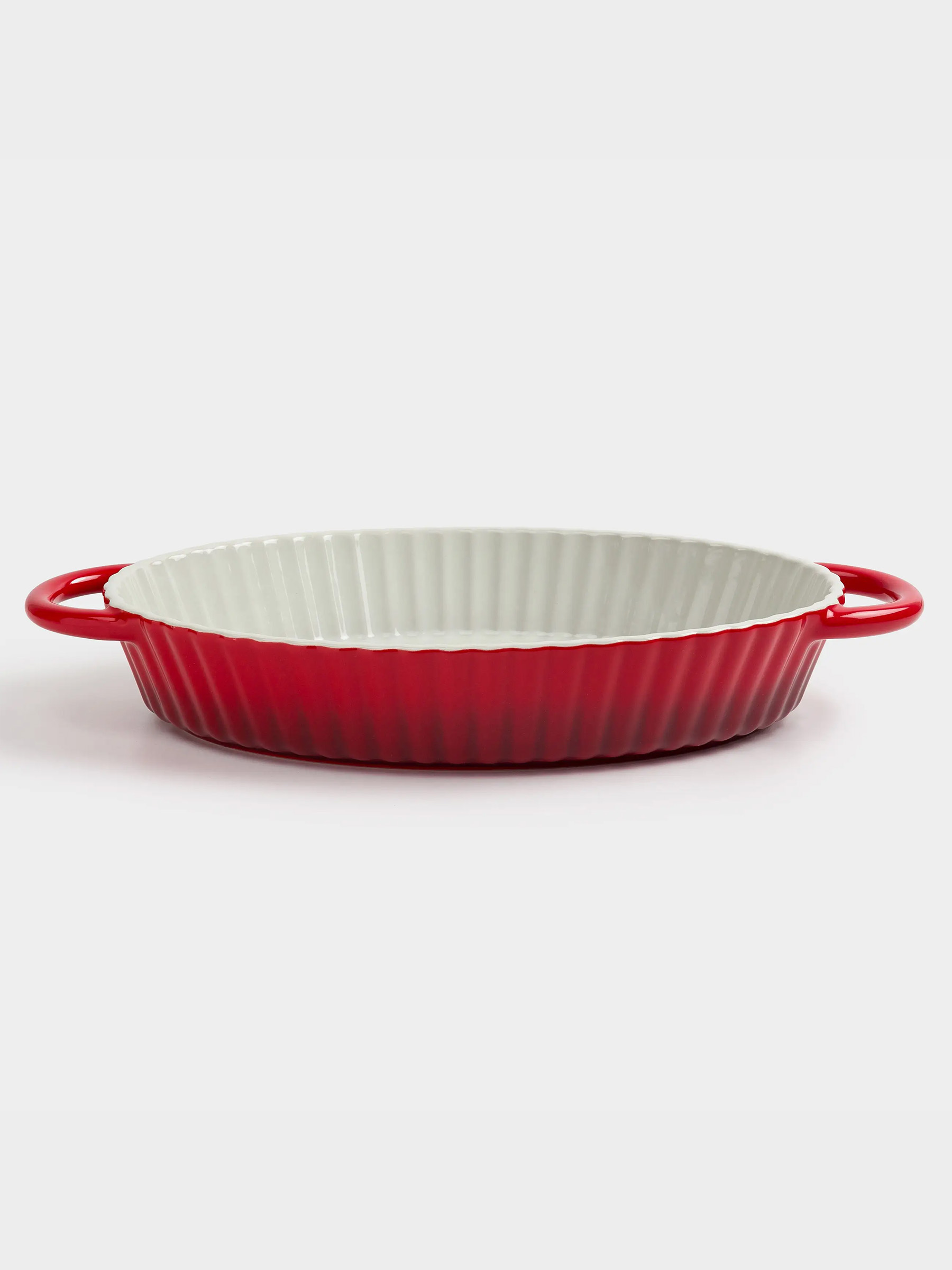 Baking dish, 31x21 cm, ceramic, oval, milkyy burgundy, gradient, Cakes gradient, image-0