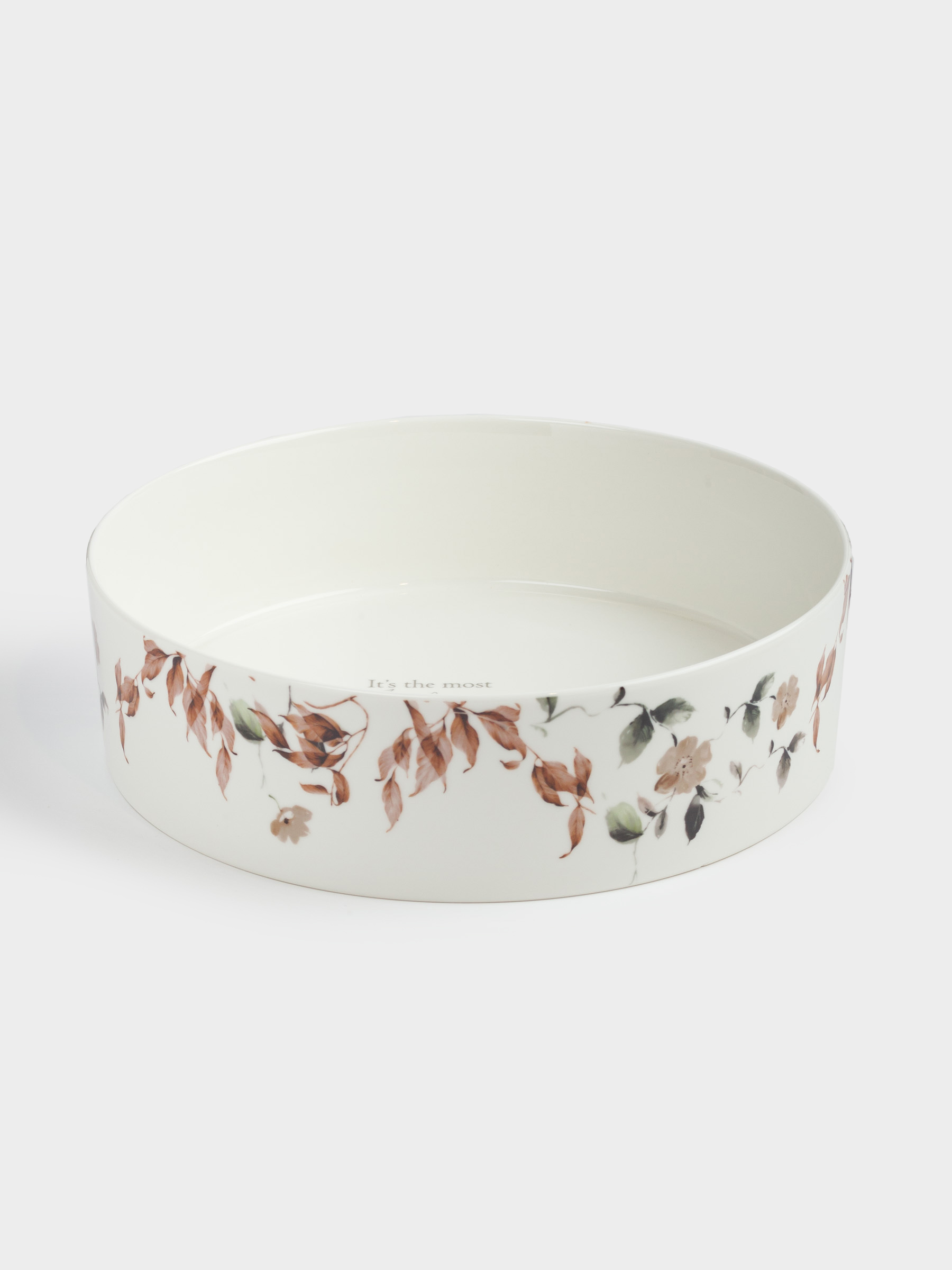 Dish, 23x7 cm, with sides, porcelain N, Autumn leaves, Refined floral, image-1