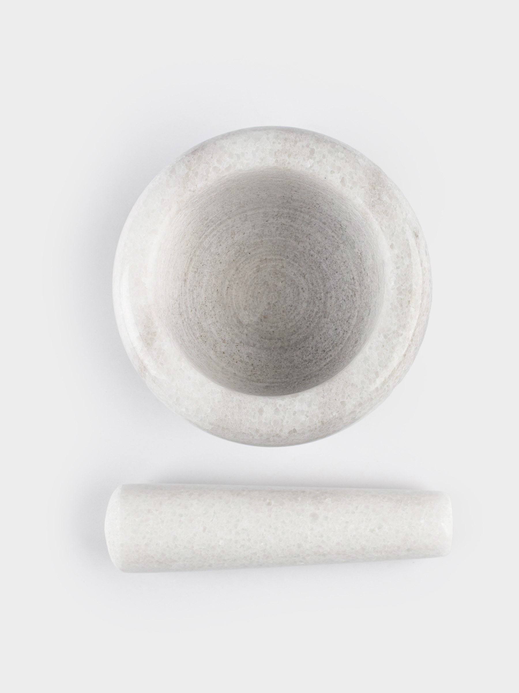 Spice mortar, 10 cm, with pestle, Marble, White, Stripe, Marble, image-8