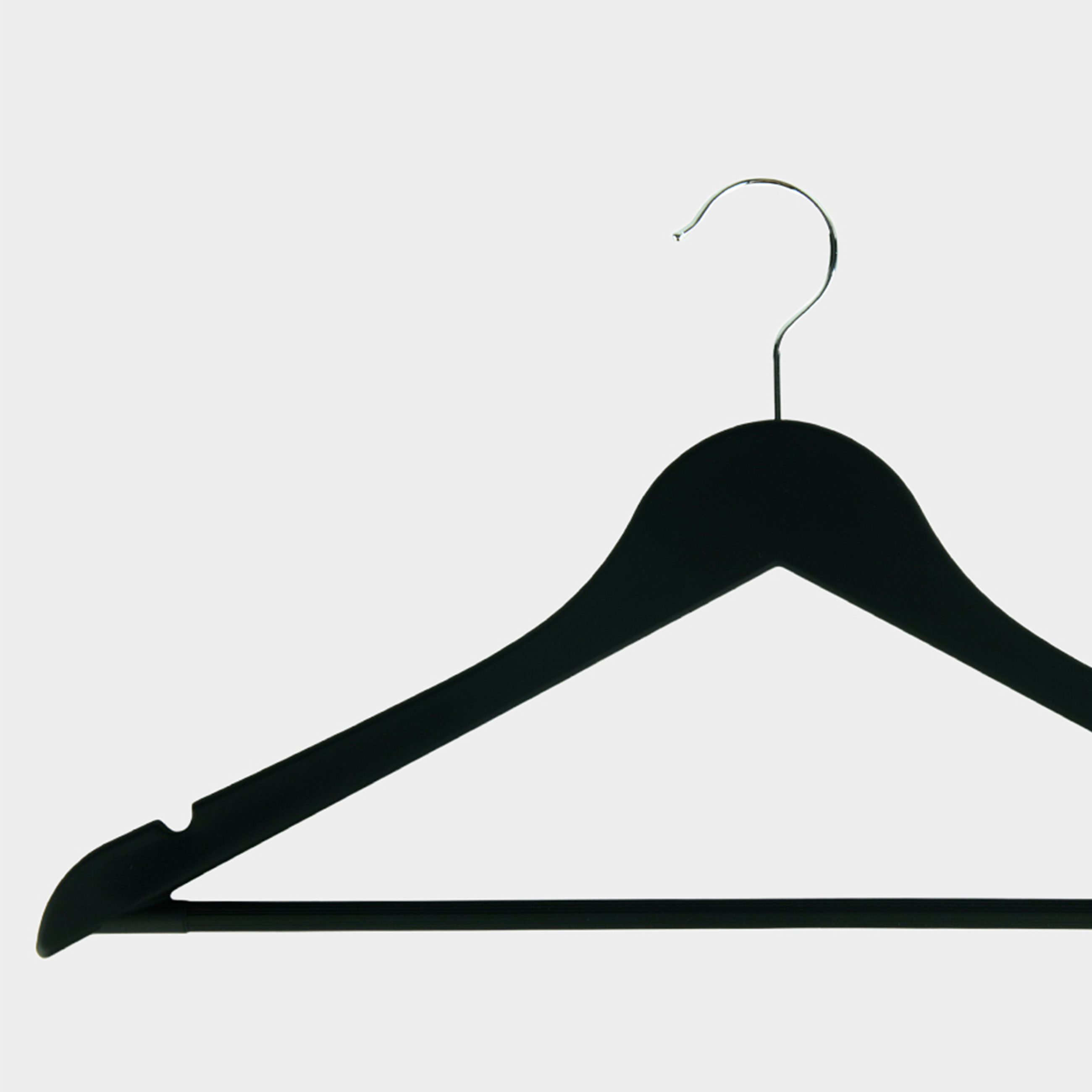 Hanger, 44 cm, 4 pcs, plastic coated, black, Fun house 
