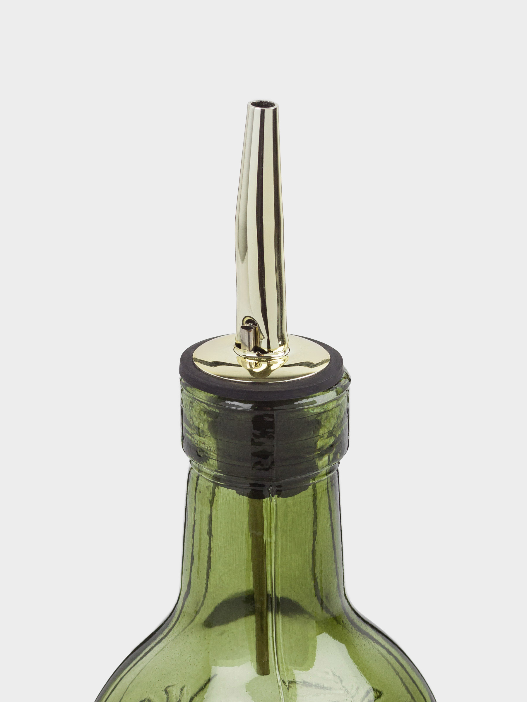 Oil or vinegar bottle, 500 ml, with dispenser, glass R / metal, green, Monstera, Royal jungle, image-4
