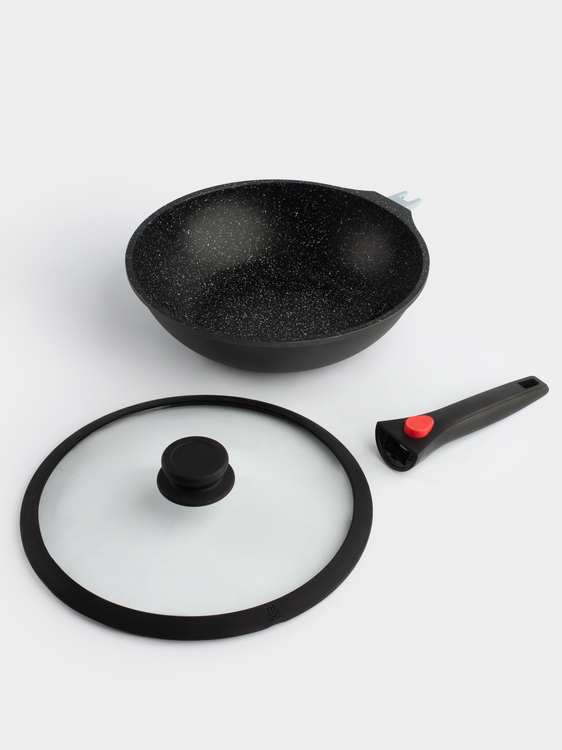 Wok, 28 cm, with lid, removable handle, coated, aluminum, Solution Red 2, image-11