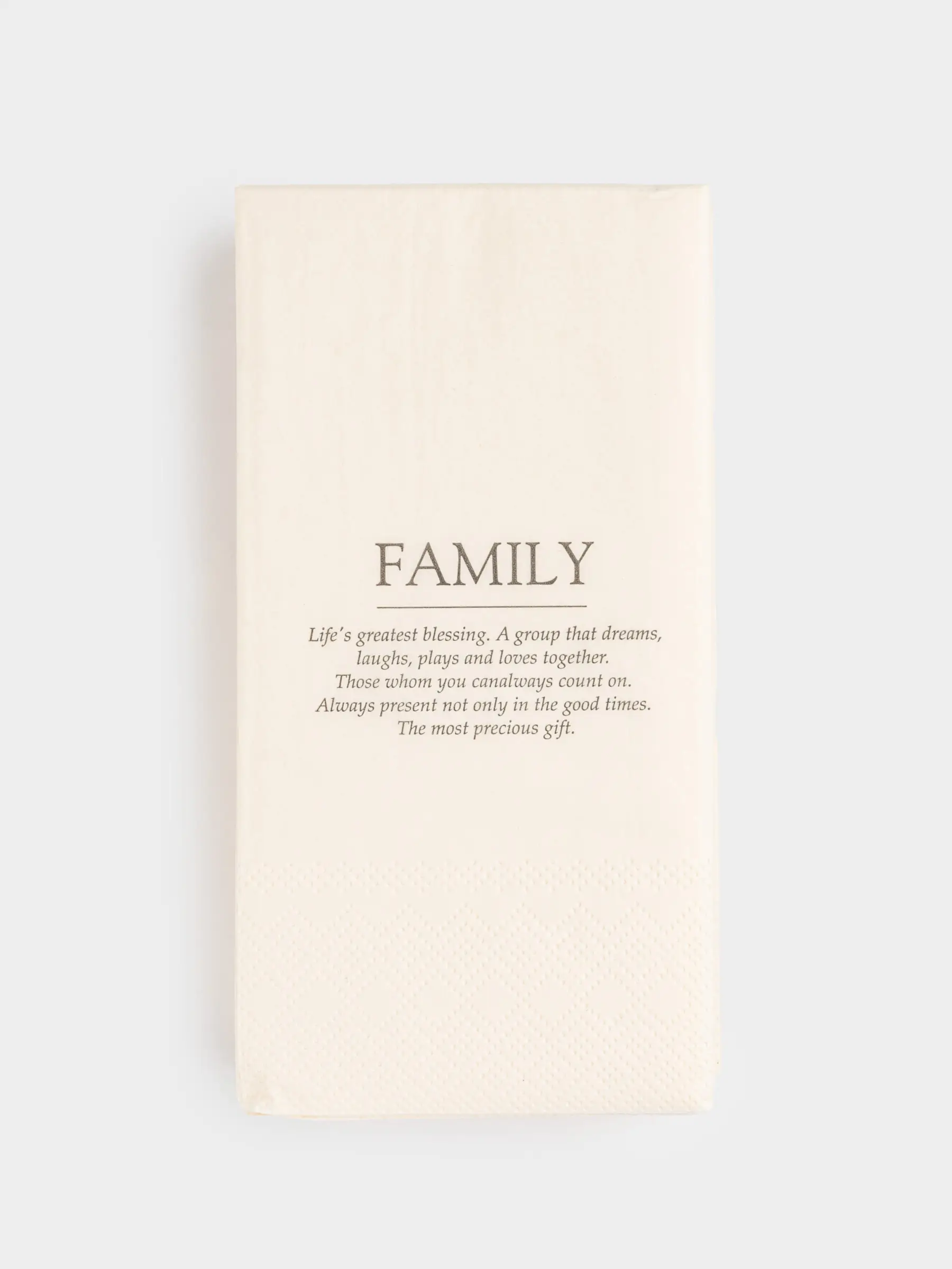 Paper napkins, 33x33 cm, 20 pcs, rectangular, white, Family, Course