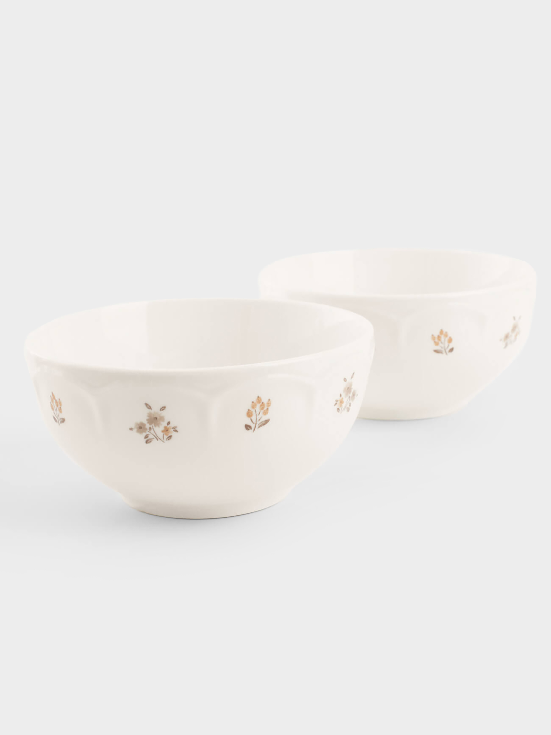 Bowl, 14x7 cm, 2 pcs, porcelain N, white, Vintage flowers, La flore, image-2