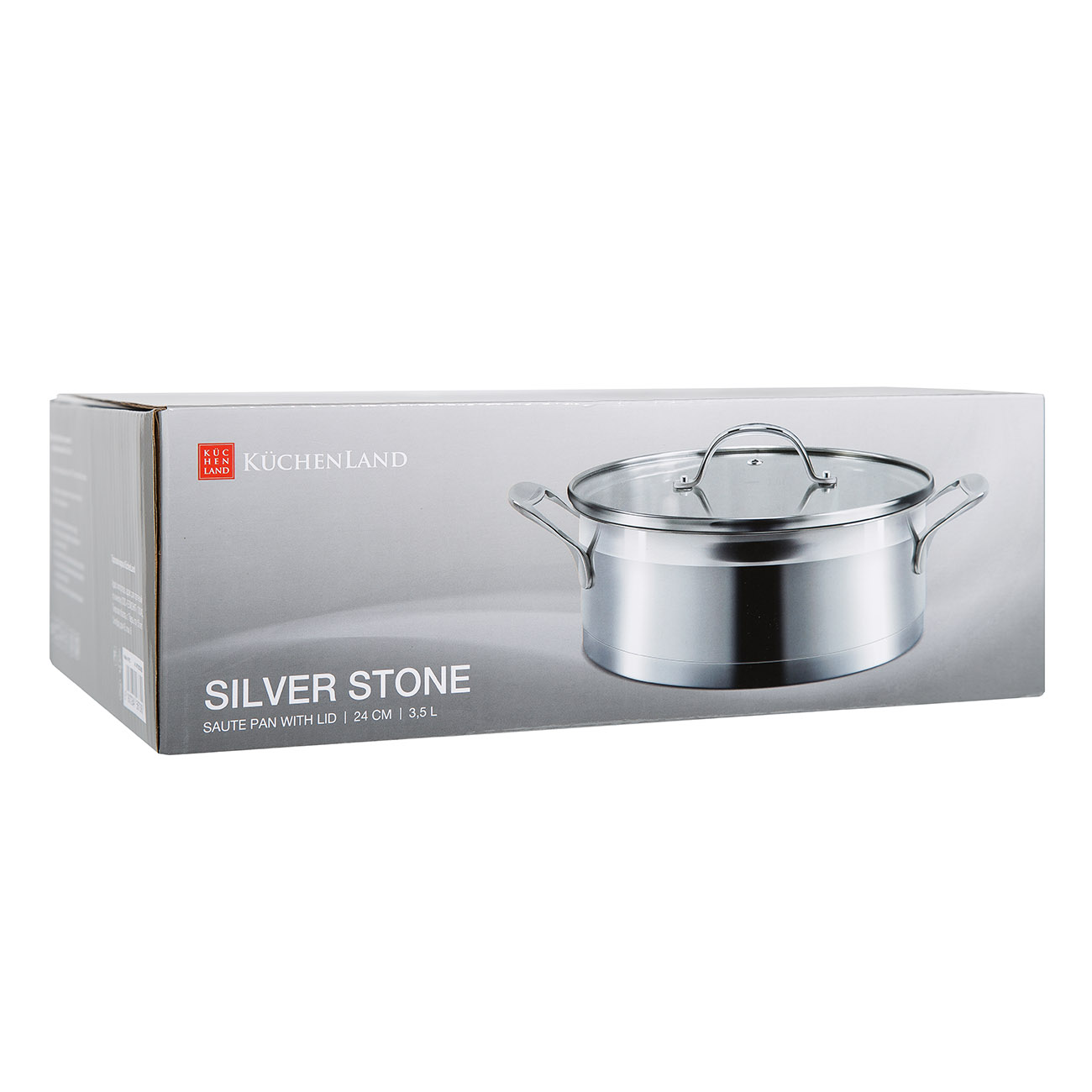 Saucepan, 24 cm, 3,5 l, with short handles and lid, Silver Stone