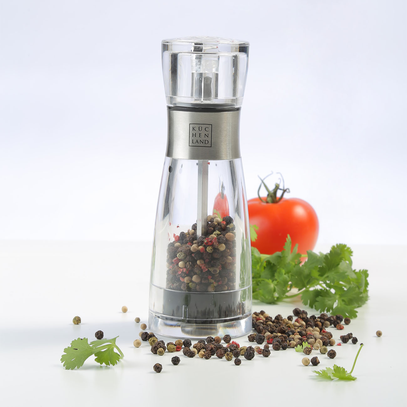 Spice mill, 17 cm, mechanical, acrylic, Classic, image-1