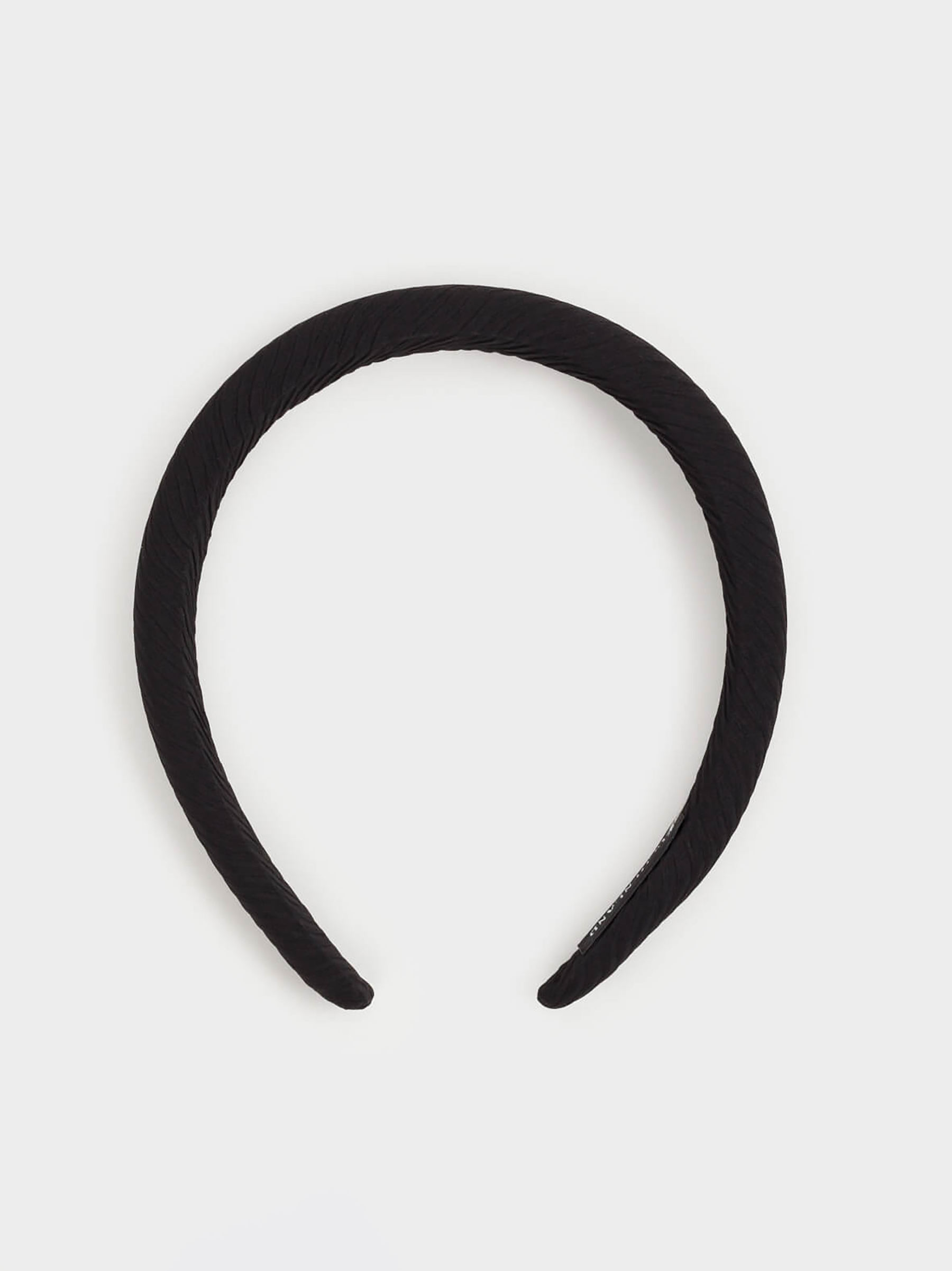 Hair band, 14x16 cm, Polyester / plastic, Black, Lines, Basic