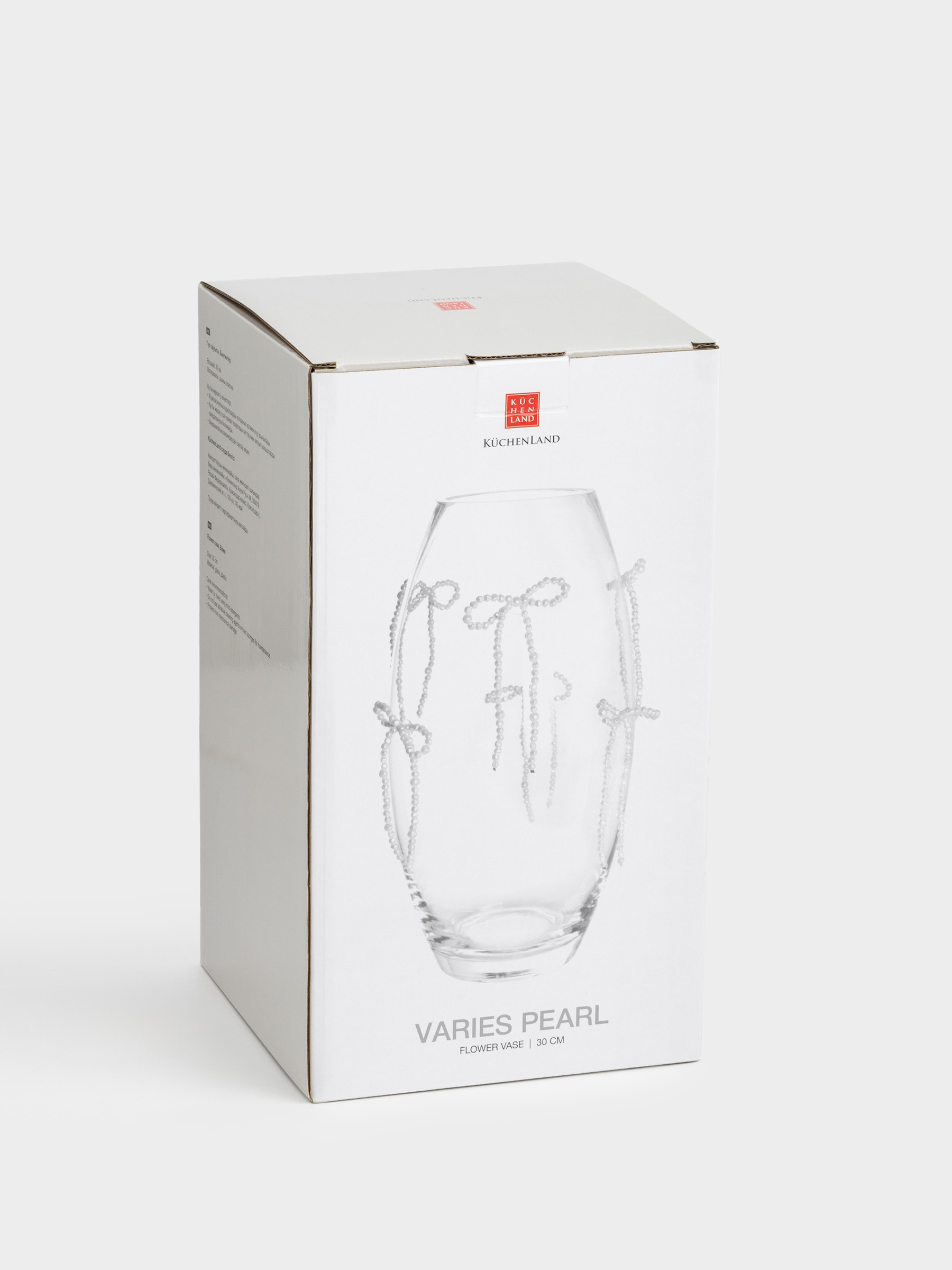 Flower vase, 30 cm, glass / plastic, Bows, Varieties pearl, image-3