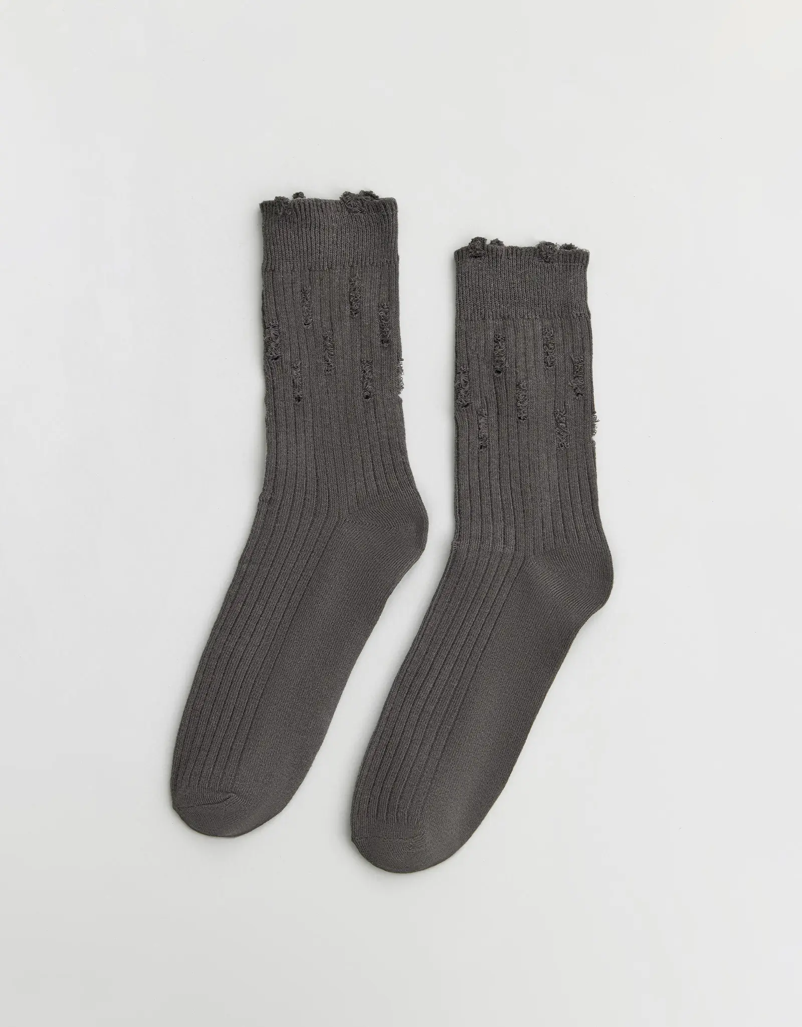 Women's socks, size 36-38, with a ragged effect, cotton / polyester, gray, Rubchik grunge