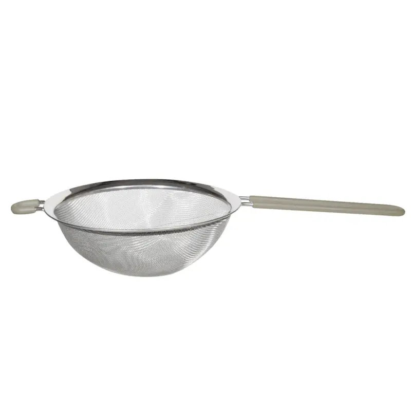 Strainer, 20 cm, with handle, steel / silicone, beige, Tammy ,image-0