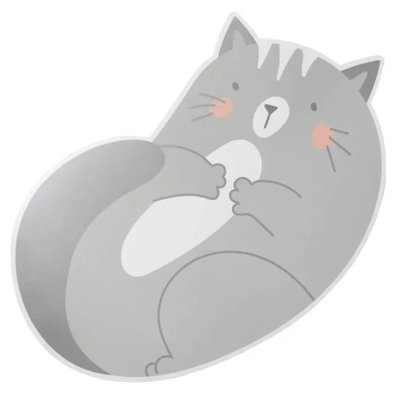 Napkin for appliances, 47x30 cm, plastic, curly, gray, Cat, Grey cat