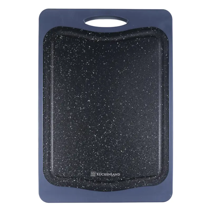Chopping board, 33x23 cm, 2-sided, Bamboo/Plastic, black, Marble Bamboo ,image-0