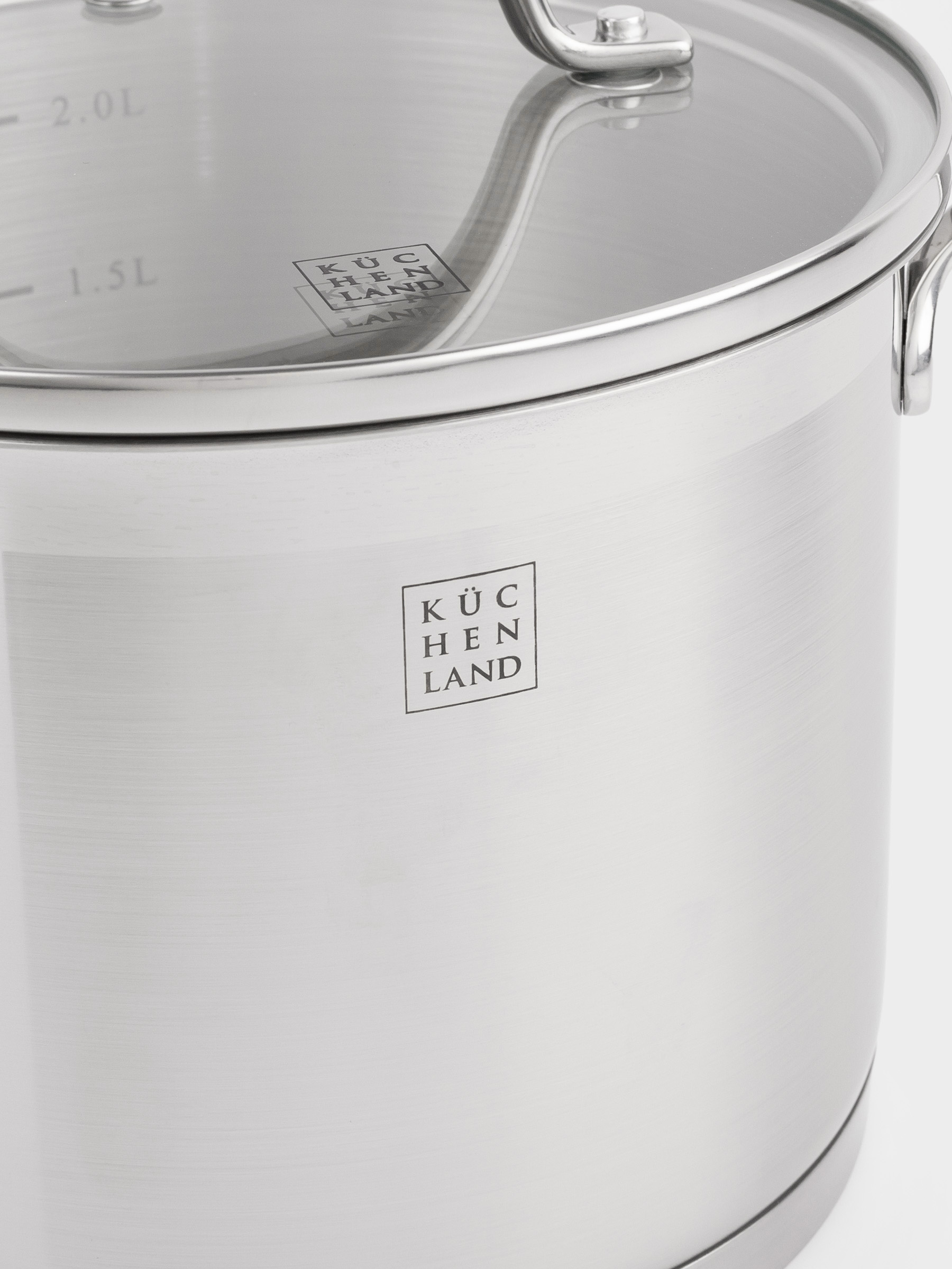 Pot, 16 cm, 2.4 l, with lid, Silver Stone, image-3