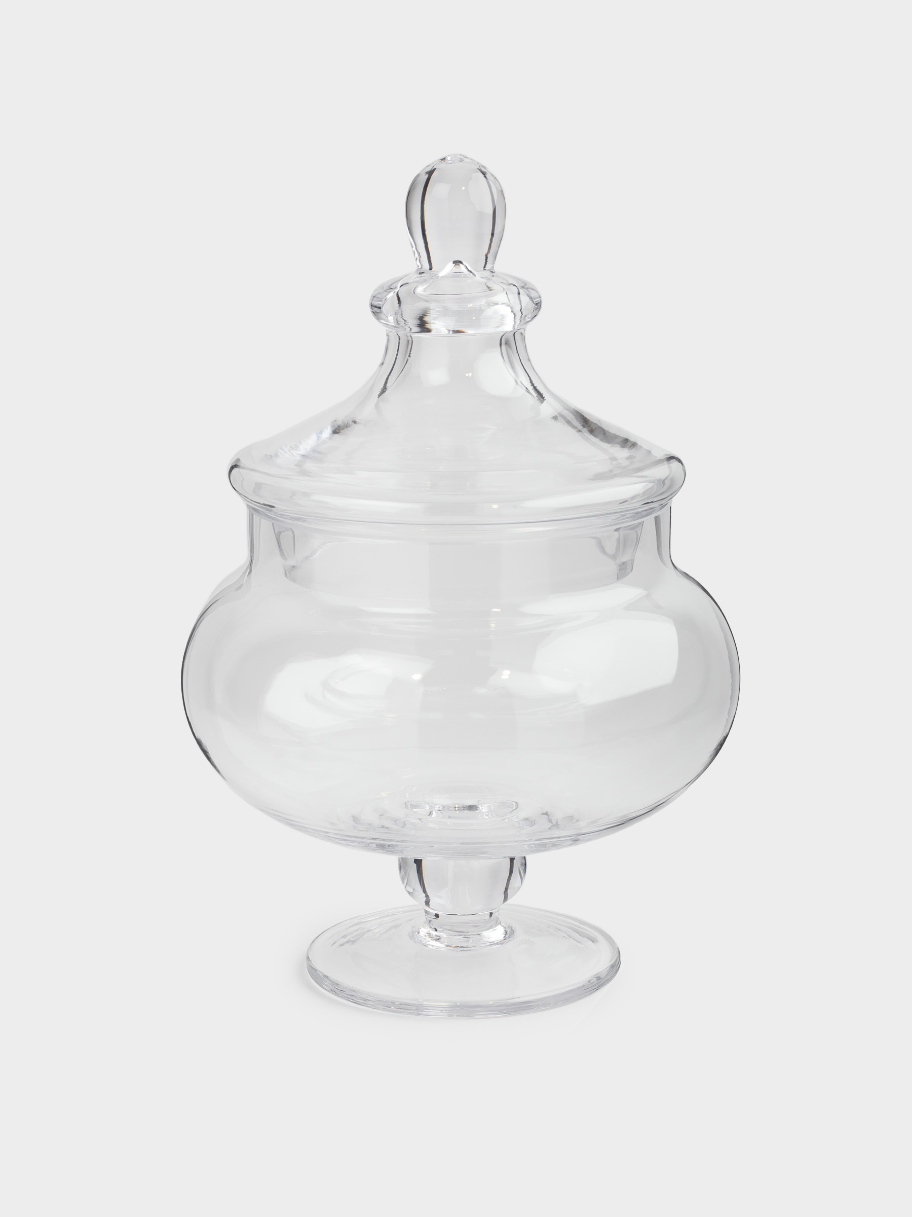 Candy bowl, 26x17 cm, 1,4 l, legged, with lid, glass, Clear