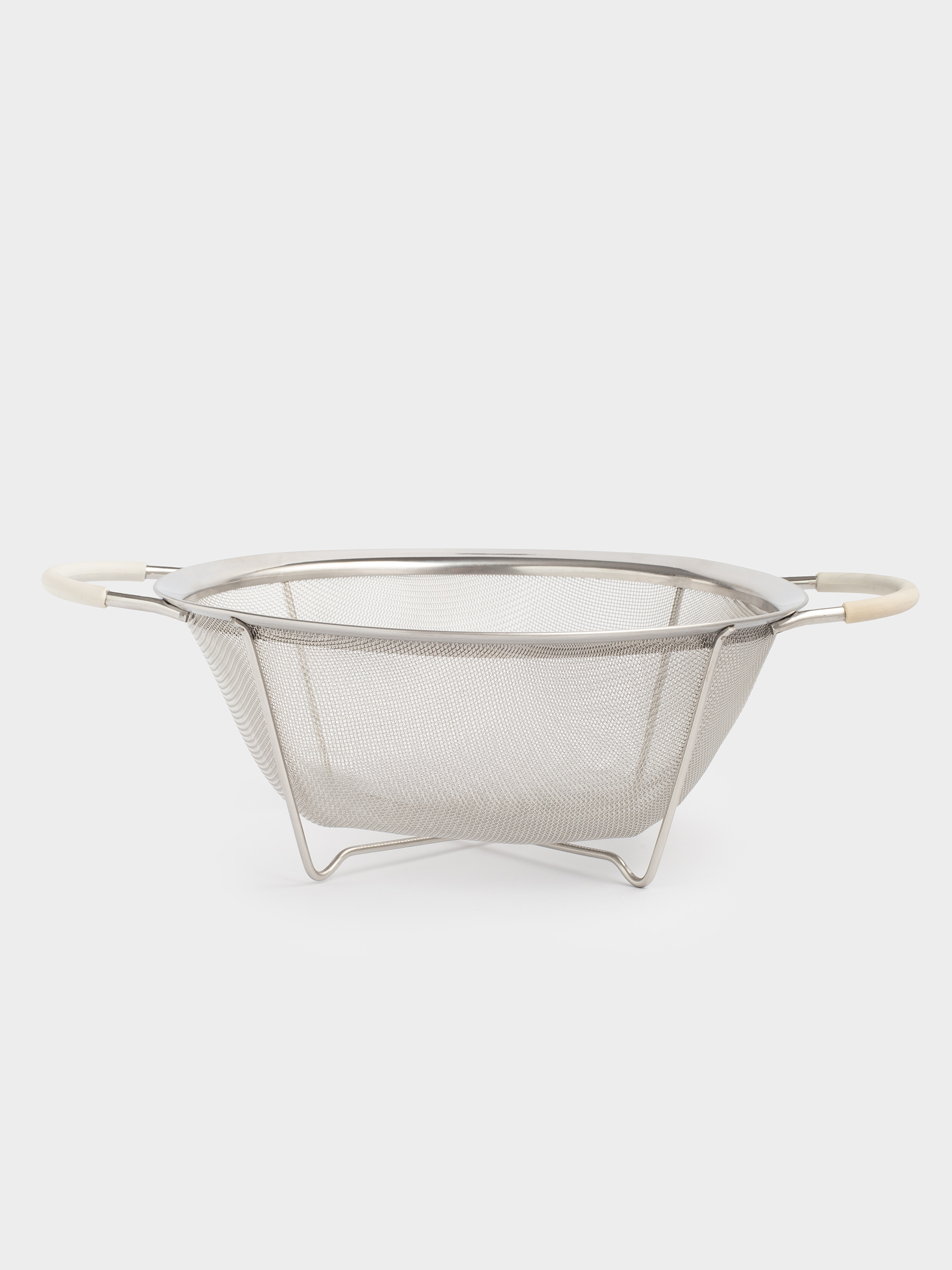 Colander, 25 cm, with two handles, steel/silicone, milk, Tammy, image-0
